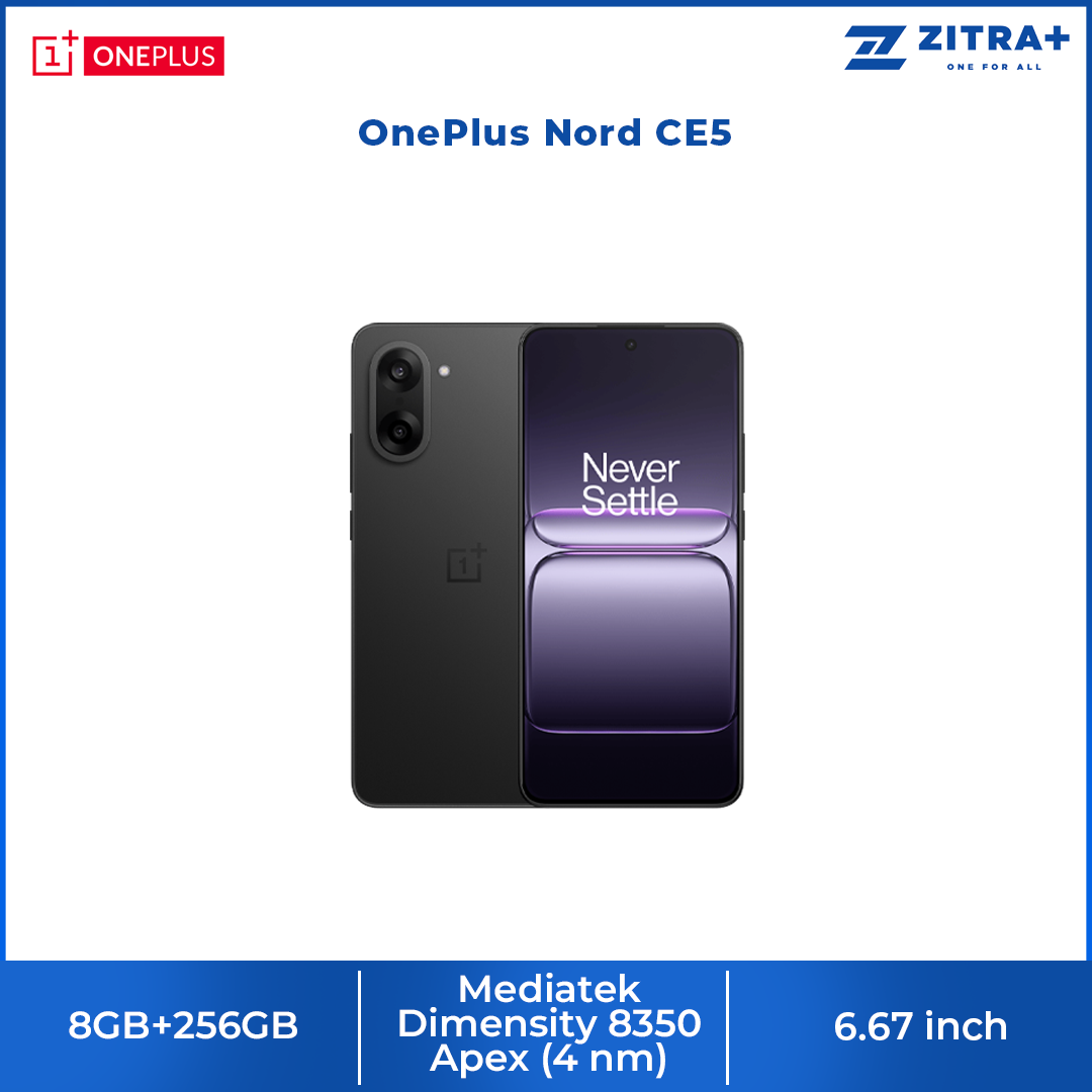 OnePlus Nord CE5 8GB+256GB | 6.67 inch | 50MP Rear Camera | Mediatek Dimensity 8350 Apex (4 nm) | Android 15, ColorOS 15