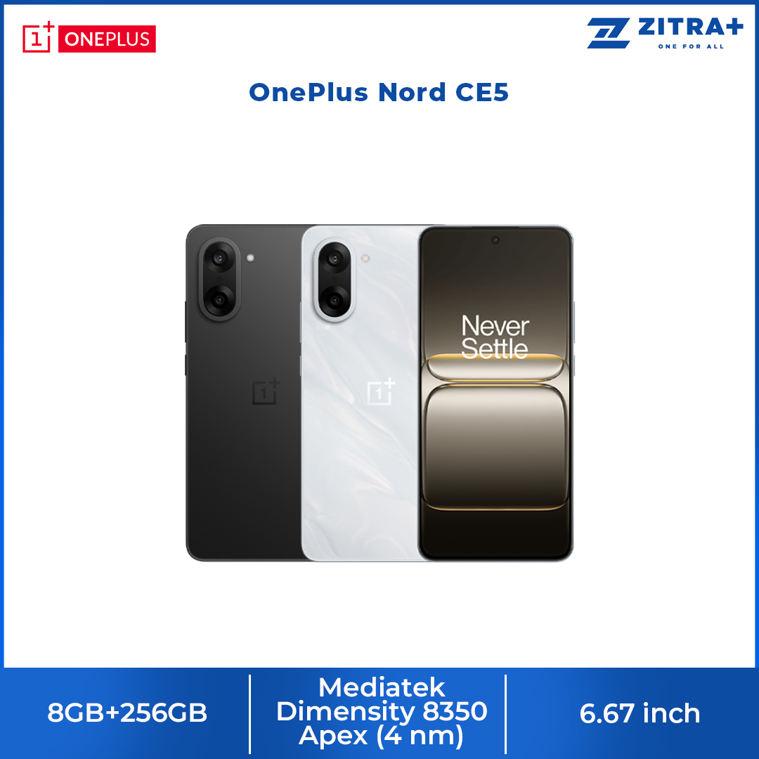 OnePlus Nord CE5 8GB+256GB | 6.67 inch | 50MP Rear Camera | Mediatek Dimensity 8350 Apex (4 nm) | Android 15, ColorOS 15