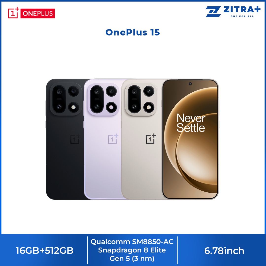 OnePlus 15 16GB+512GB |  6.78inch, LTPO AMOLED | Snapdragon 8 Elite Gen 5 (3 nm) | 7300mAh | SUPERVOOC 120W