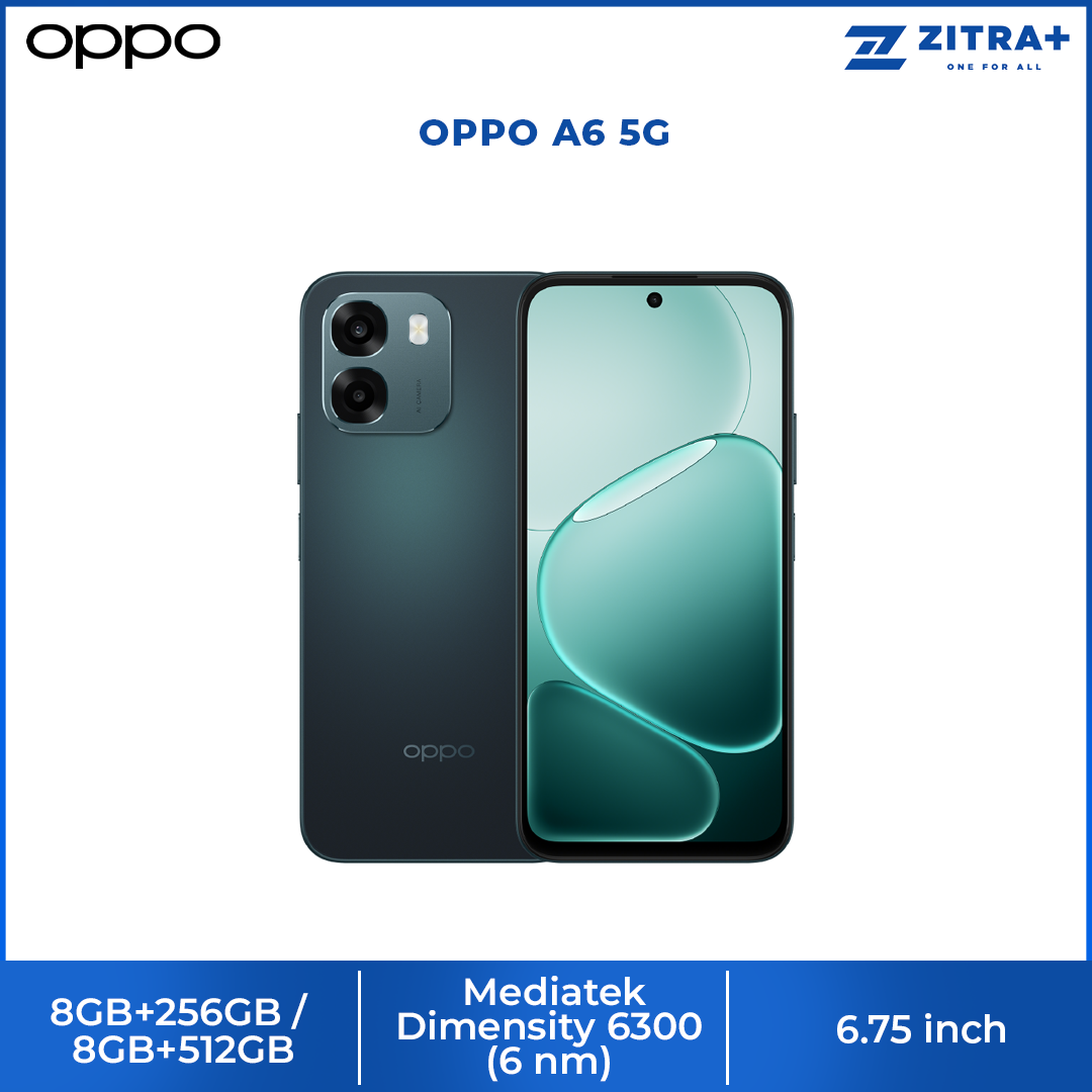 OPPO A6 5G 8GB+256GB / 8GB+512GB | 7000mAh Large Battery + 45W SUPERVOOCTM Flash Charge | IP69 Water and Dust Resistance | SuperCool VC System | 60-month Fluency Protection