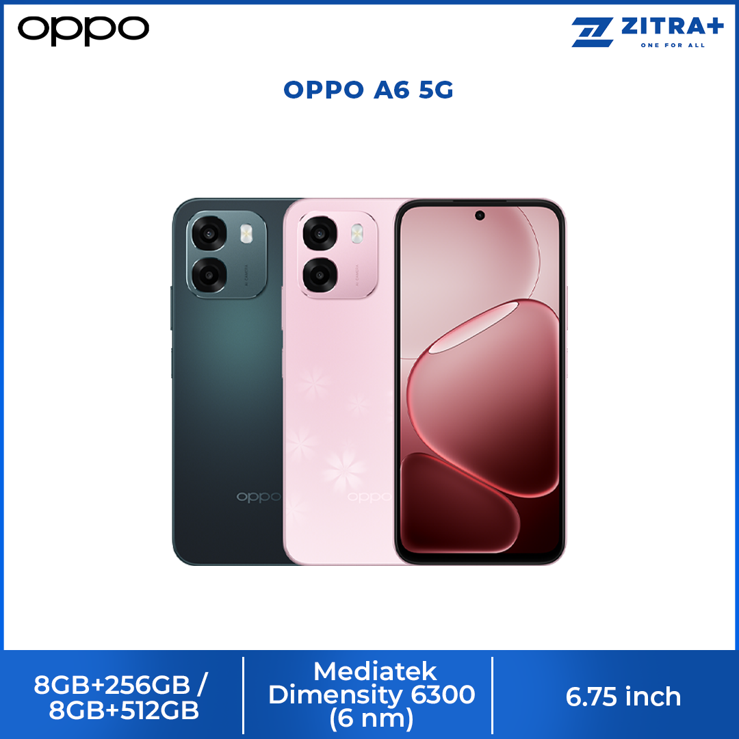 OPPO A6 5G 8GB+256GB / 8GB+512GB | 7000mAh Large Battery + 45W SUPERVOOCTM Flash Charge | IP69 Water and Dust Resistance | SuperCool VC System | 60-month Fluency Protection