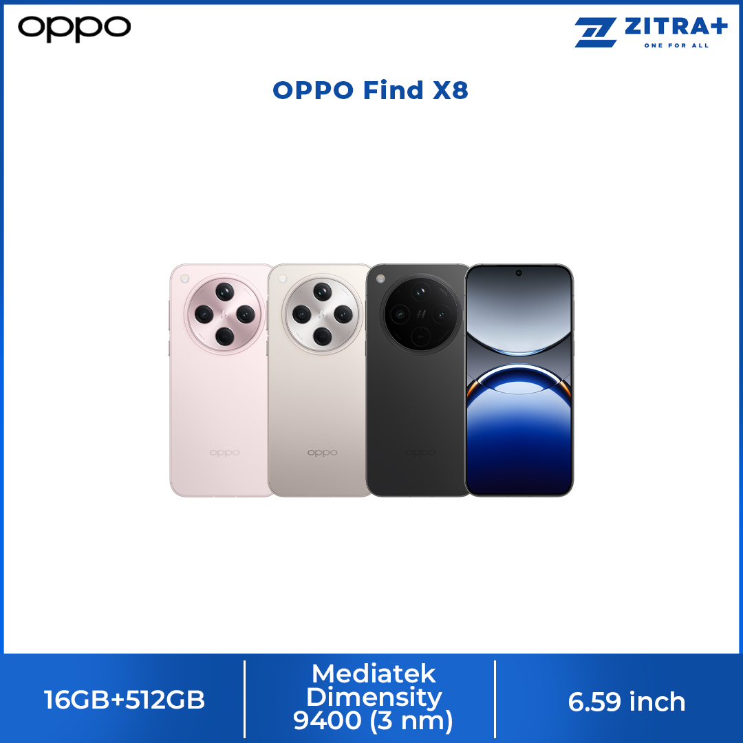 OPPO Find X8 16GB+512GB |  Fast charging 80W | Mediatek Dimensity 9400 | AI Photo Remaster