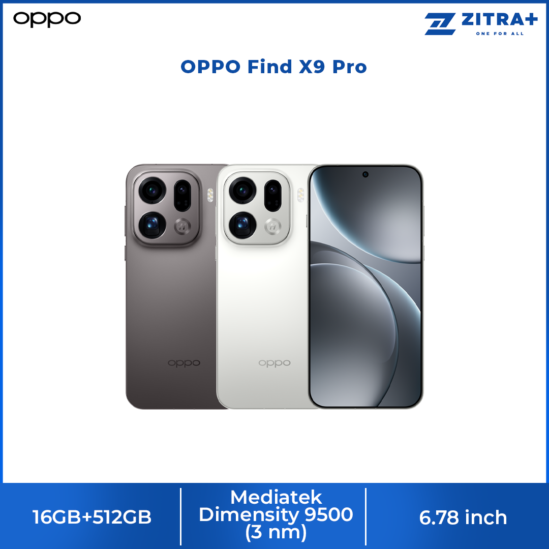 OPPO Find X9 Pro | 200MP Super Zoom | 4K120 fps Dolby Vision | 7500mAh Large Battery | 80W SUPERVOOCTM Flash Charge | True Night Photography