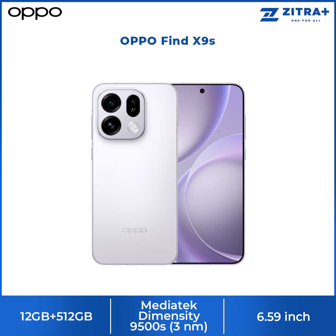 OPPO Find X9s 12GB+512GB | 4K 60fps Dolby Vision Recording | 50MP Ultra-Clear Triple Camera | 7025mAh Large Battery | Trinity Engine x MediaTek Dimensity 9500s