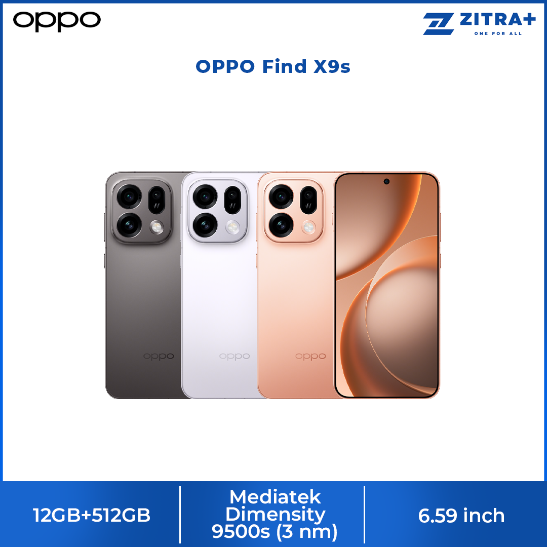 OPPO Find X9s 12GB+512GB | 4K 60fps Dolby Vision Recording | 50MP Ultra-Clear Triple Camera | 7025mAh Large Battery | Trinity Engine x MediaTek Dimensity 9500s