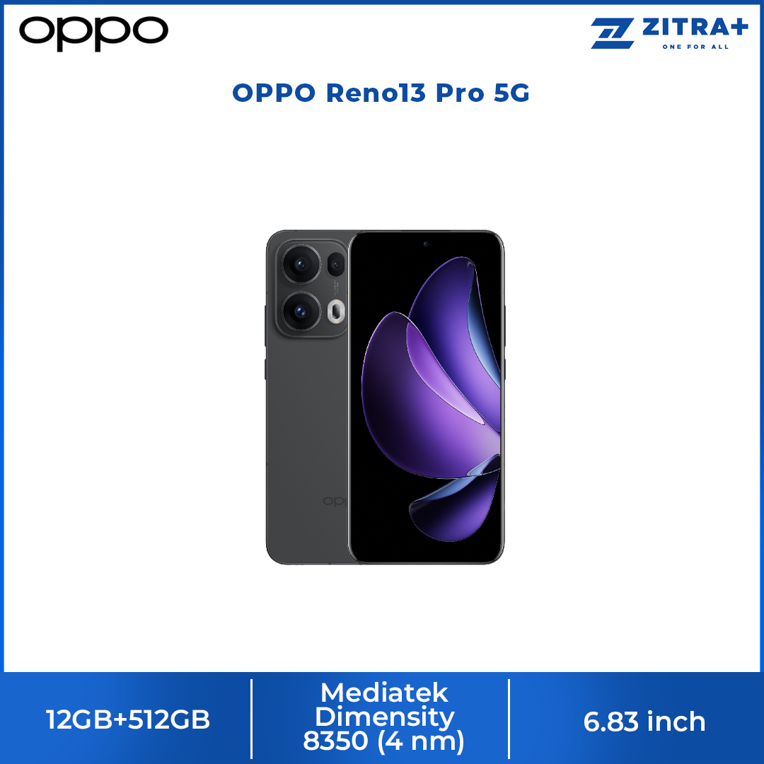 OPPO Reno13 Pro 5G | 5800mAh Large Battery | 80W SUPERVOOC Flash Charge | 5800mAh Large Battery | Mediatek Dimensity 8350