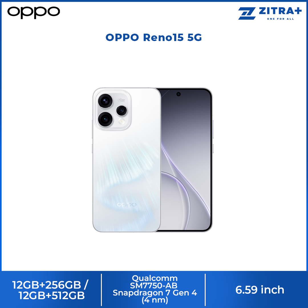 OPPO Reno15 5G | 80W SUPERVOOC™ Flash Charge | 3.5x Telephoto Vibe Portrait | AI Motion Photo Popout | 50MP Ultra Wide Selfie Camera