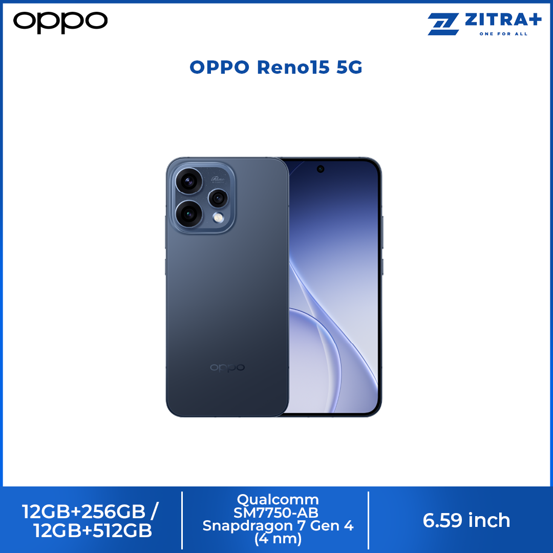 OPPO Reno15 5G | 80W SUPERVOOC™ Flash Charge | 3.5x Telephoto Vibe Portrait | AI Motion Photo Popout | 50MP Ultra Wide Selfie Camera