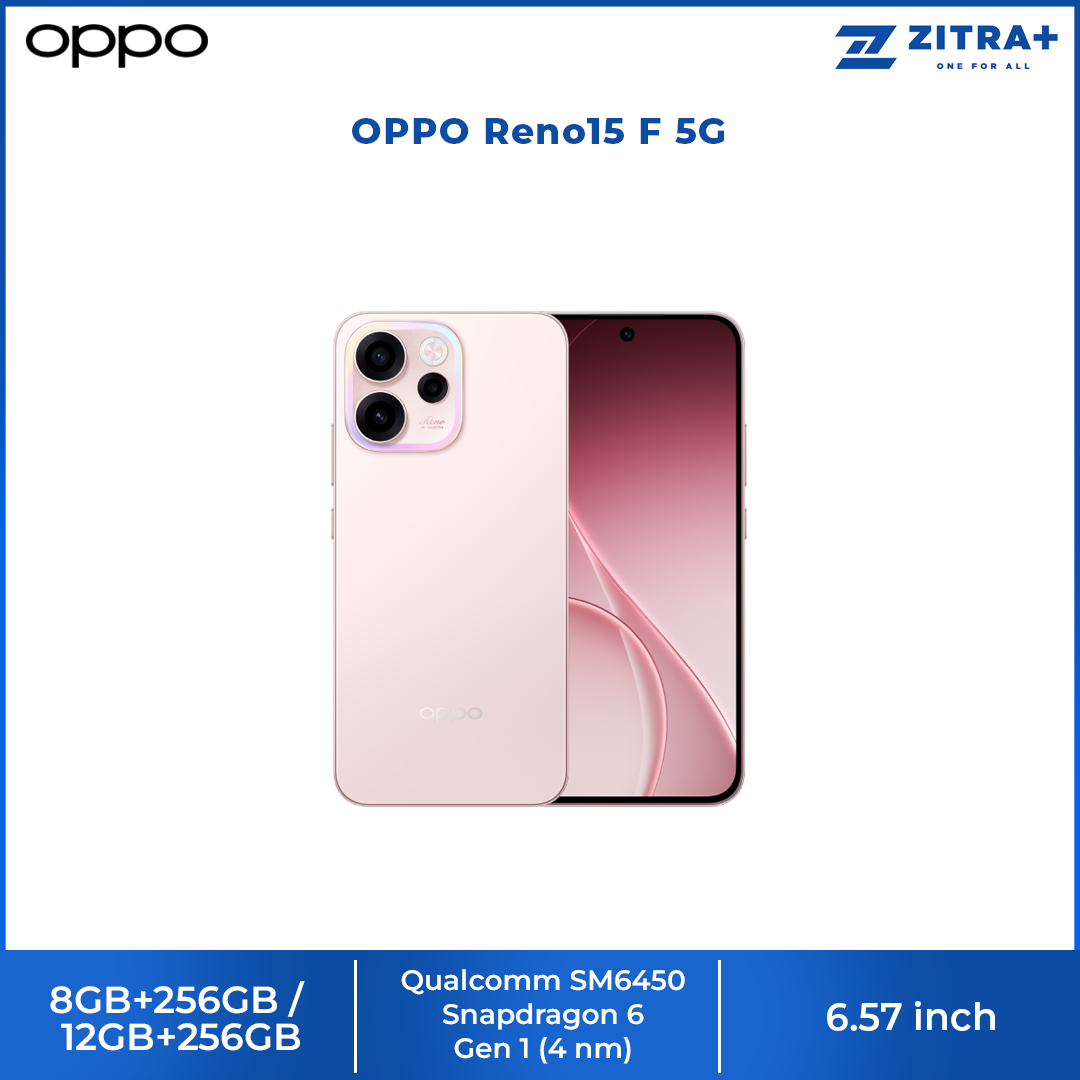 OPPO Reno15 F 5G 8GB+256GB / 12GB+256GB | 6.57 inch | 50MP Rear Camera | Qualcomm SM6450 Snapdragon 6 Gen 1 (4 nm) | Android 16, ColorOS 16 | Li-Po 7000 mAh, 80W wired