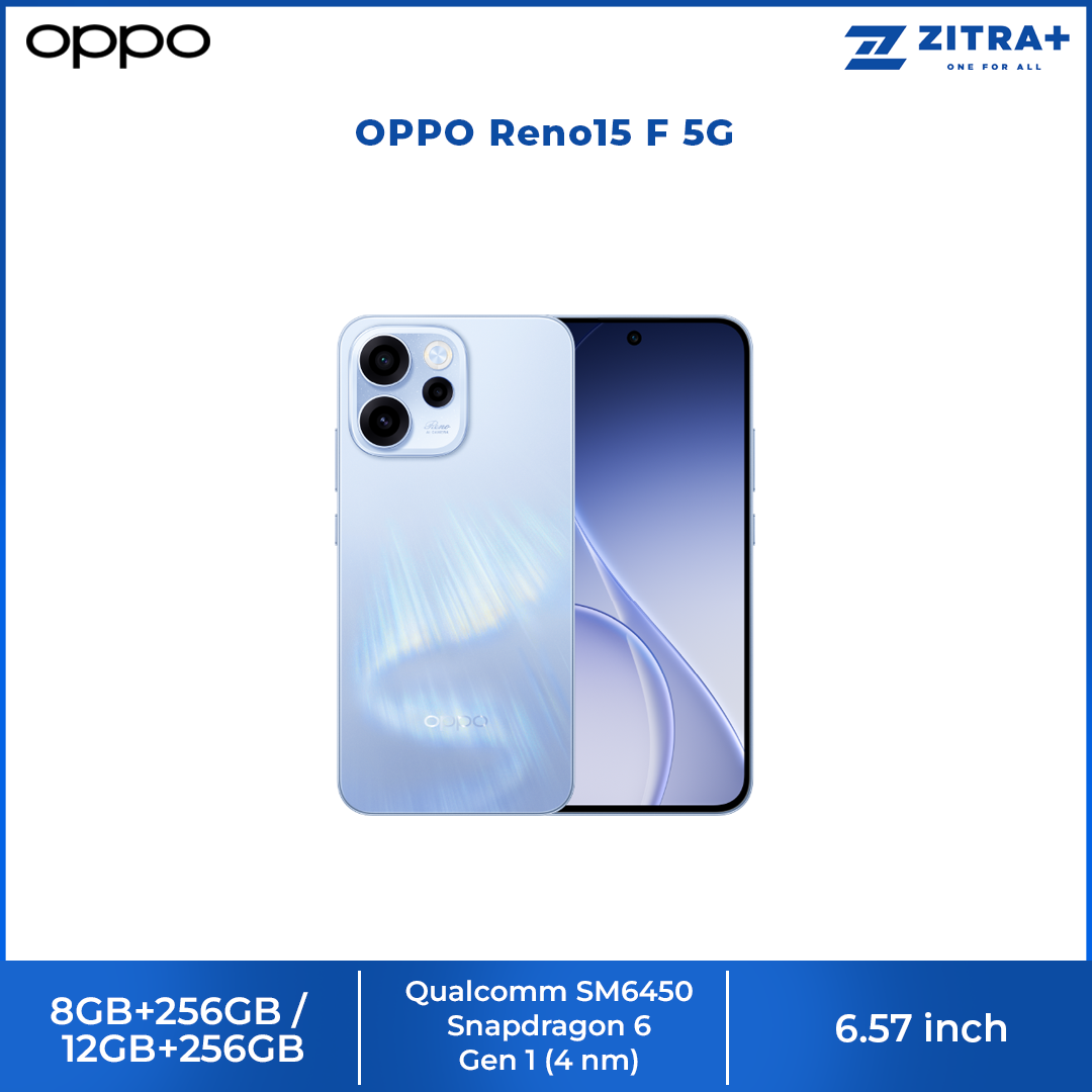 OPPO Reno15 F 5G 8GB+256GB / 12GB+256GB | 6.57 inch | 50MP Rear Camera | Qualcomm SM6450 Snapdragon 6 Gen 1 (4 nm) | Android 16, ColorOS 16 | Li-Po 7000 mAh, 80W wired