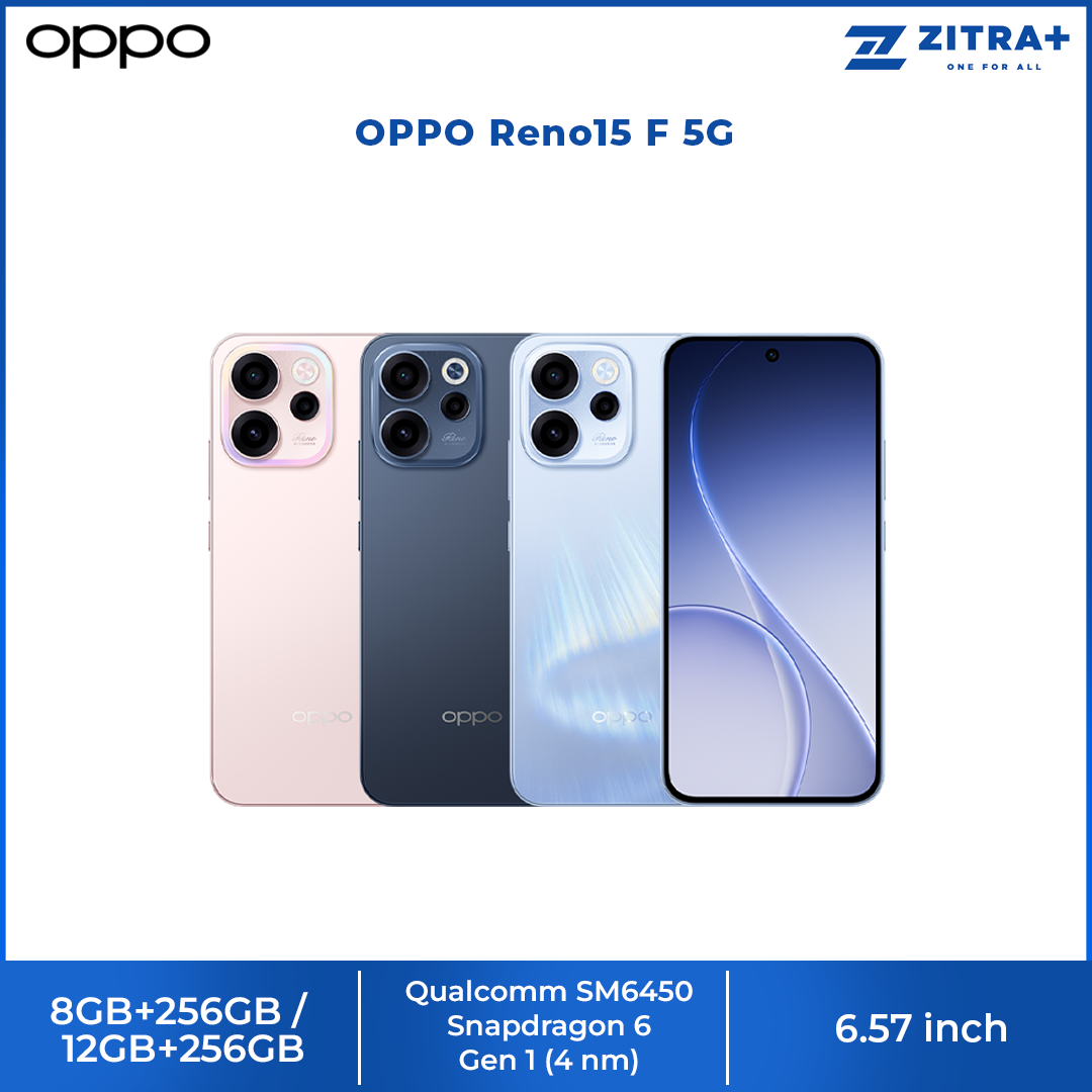 OPPO Reno15 F 5G 8GB+256GB / 12GB+256GB | 6.57 inch | 50MP Rear Camera | Qualcomm SM6450 Snapdragon 6 Gen 1 (4 nm) | Android 16, ColorOS 16 | Li-Po 7000 mAh, 80W wired