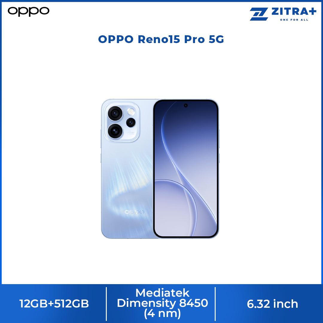 OPPO Reno15 Pro 5G | 200MP Ultra-Clear Main Camera | 80W SUPERVOOC™ Flash Charge | MediaTek Dimensity 8450 Platform