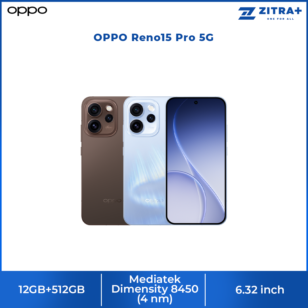 OPPO Reno15 Pro 5G | 200MP Ultra-Clear Main Camera | 80W SUPERVOOC™ Flash Charge | MediaTek Dimensity 8450 Platform