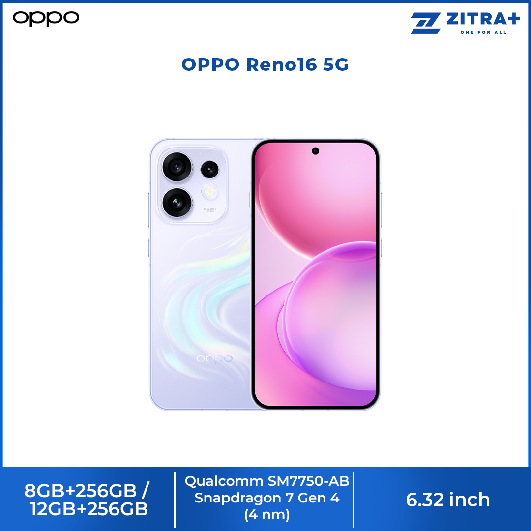 OPPO Reno16 5G 8GB+256GB / 12GB+256GB | 50MP Ultra Wide Selfie Camera | AI Remix Collage | Smart & Smooth ColorOS 16