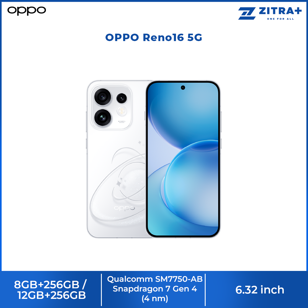 OPPO Reno16 5G 8GB+256GB / 12GB+256GB | 50MP Ultra Wide Selfie Camera | AI Remix Collage | Smart & Smooth ColorOS 16