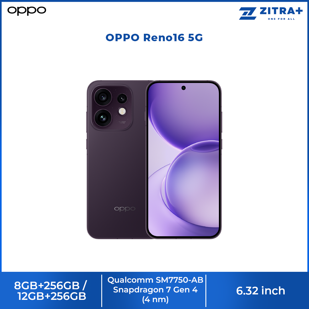 OPPO Reno16 5G 8GB+256GB / 12GB+256GB | 50MP Ultra Wide Selfie Camera | AI Remix Collage | Smart & Smooth ColorOS 16