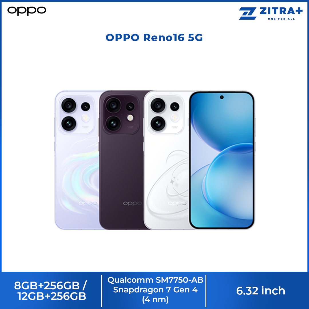 OPPO Reno16 5G 8GB+256GB / 12GB+256GB | 50MP Ultra Wide Selfie Camera | AI Remix Collage | Smart & Smooth ColorOS 16