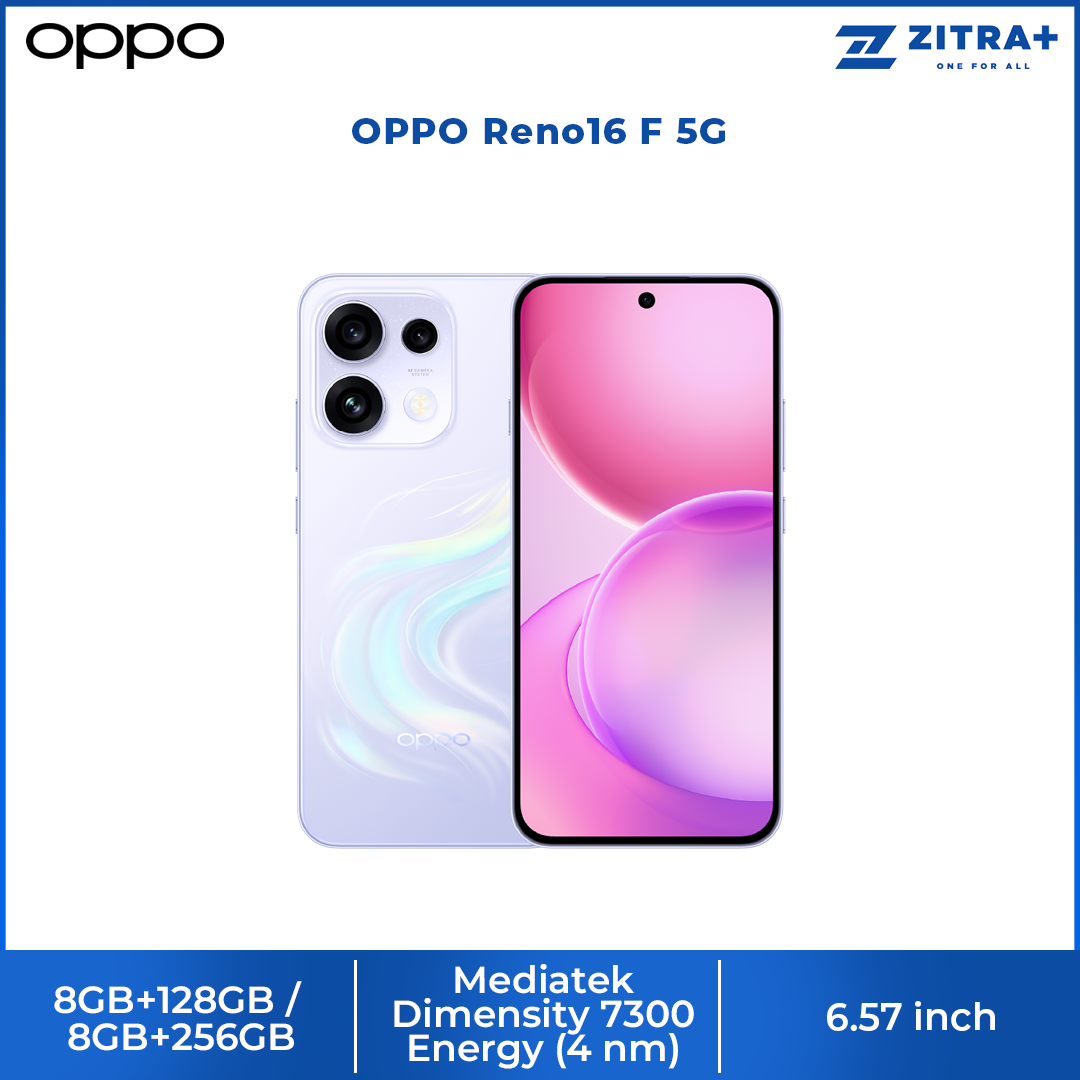 OPPO Reno16 F 5G 8GB+128GB / 8GB+256GB | 50MP Ultra Wide Selfie Camera | AI Remix Collage | Smart & Smooth ColorOS 16