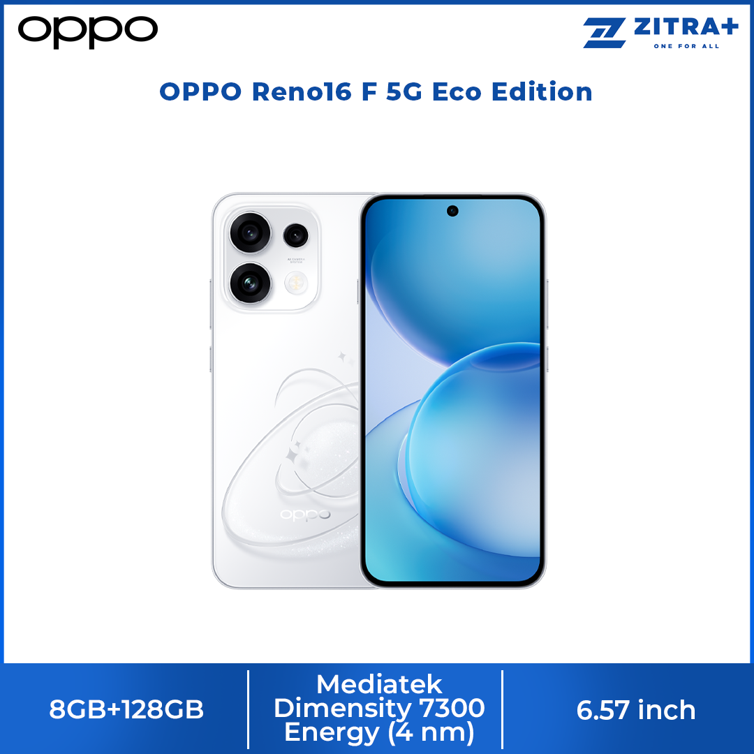 OPPO Reno16 F 5G Eco Edition 8GB+128GB | 50MP Ultra Wide Selfie Camera | AI Remix Collage | Smart & Smooth ColorOS 16