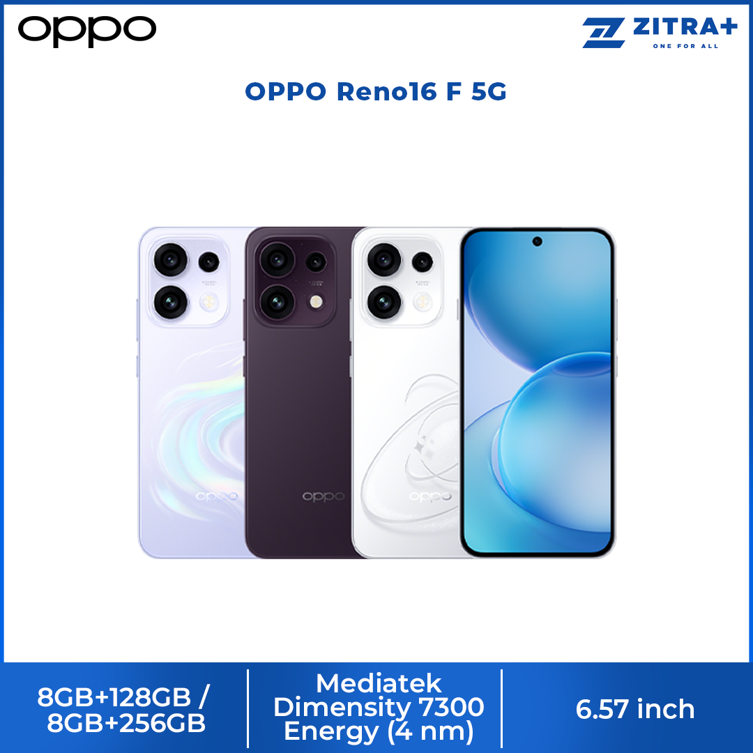 OPPO Reno16 F 5G 8GB+128GB / 8GB+256GB | 50MP Ultra Wide Selfie Camera | AI Remix Collage | Smart & Smooth ColorOS 16