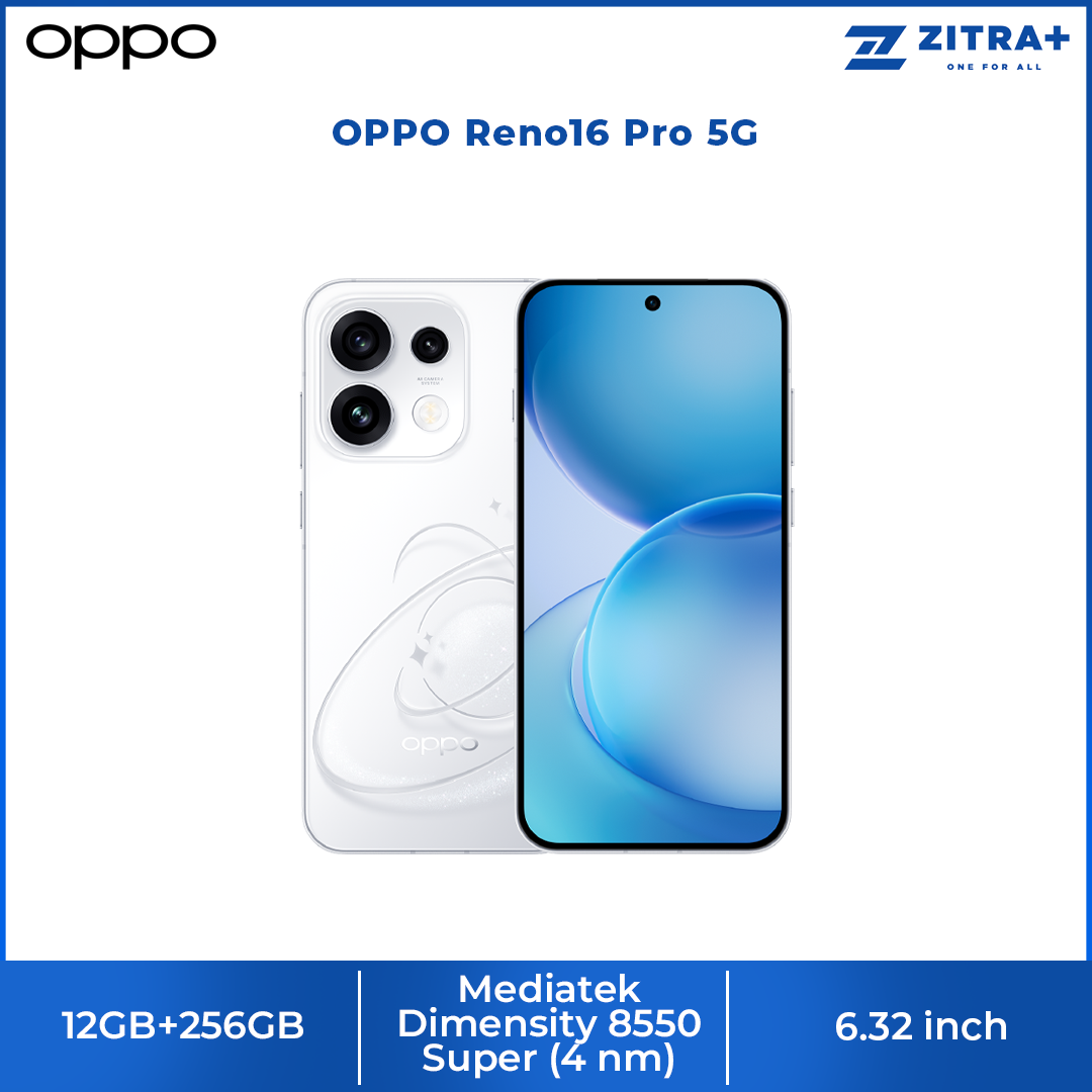 OPPO Reno16 Pro 5G 12GB+256GB | 4K Front Ultra Wide Portrait Video | 50MP Ultra Wide Selfie Camera | Smart & Smooth ColorOS 16