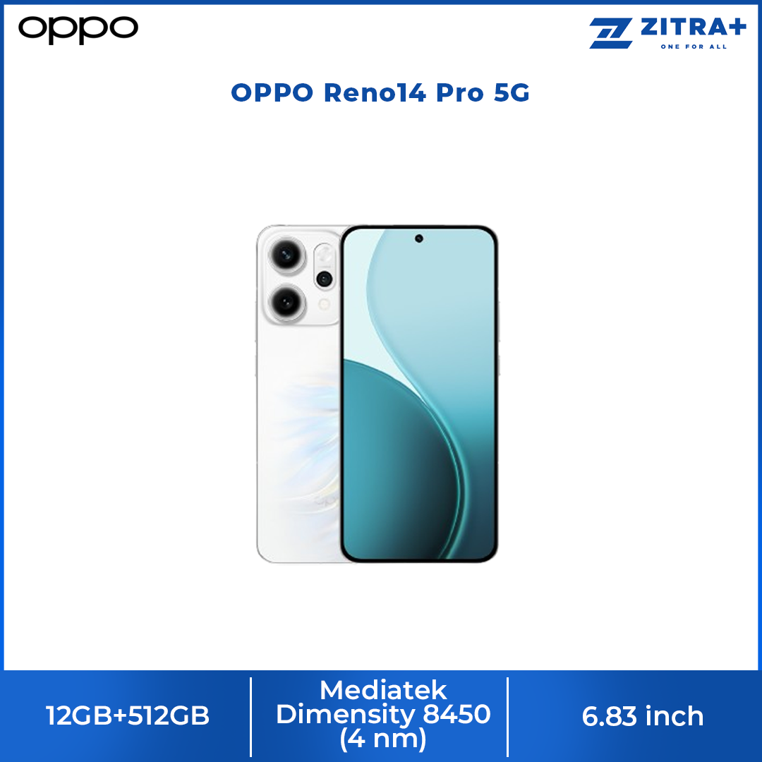 OPPO Reno14 Pro 5G | Al-Enhanced 4K HDR Video | 6200mAh Large Battery 80W SUPERVOOCTM | 50MP 3.5xTelephoto | 50MP Ultra-Wide Camera