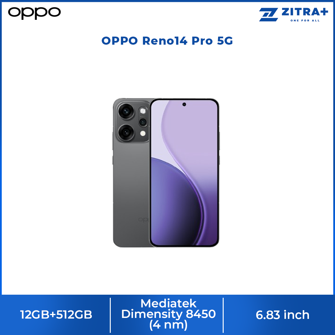 OPPO Reno14 Pro 5G | Al-Enhanced 4K HDR Video | 6200mAh Large Battery 80W SUPERVOOCTM | 50MP 3.5xTelephoto | 50MP Ultra-Wide Camera