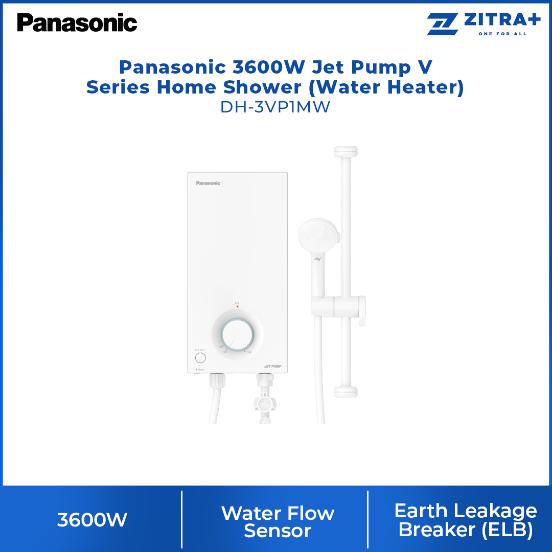 Panasonic 3600W Jet Pump V Series Home Shower (Water Heater) DH-3VP1MW | 9 Safety Features | Water Flow Sensor
