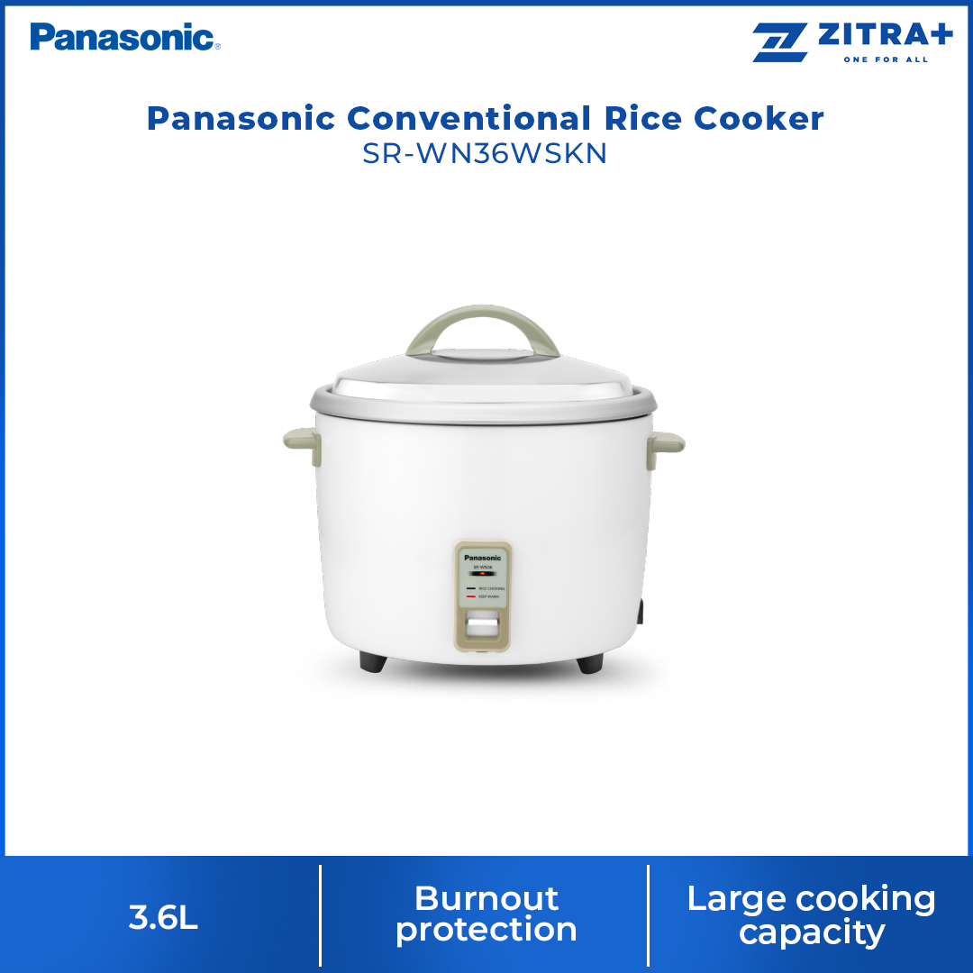 Panasonic 3.6L Conventional Rice Cooker SR-WN36WSKN | Burnout protection | Keep warm 5 hours | Large cooking capacity