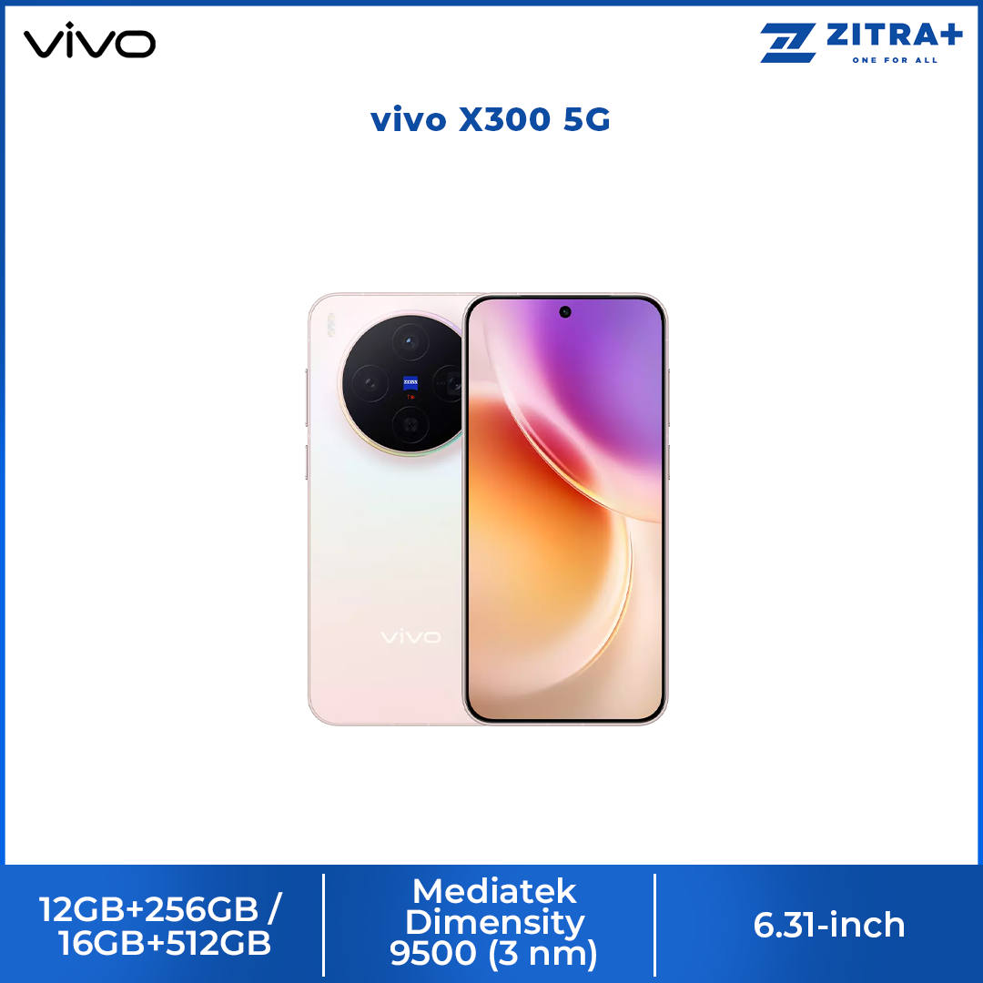 vivo X300 5G 12GB+256GB / 16GB+512GB | 6.31-inch | 200MP Rear Camera | Mediatek Dimensity 9500 (3 nm) | Dual SIM | Li-Po 6040 mAh
