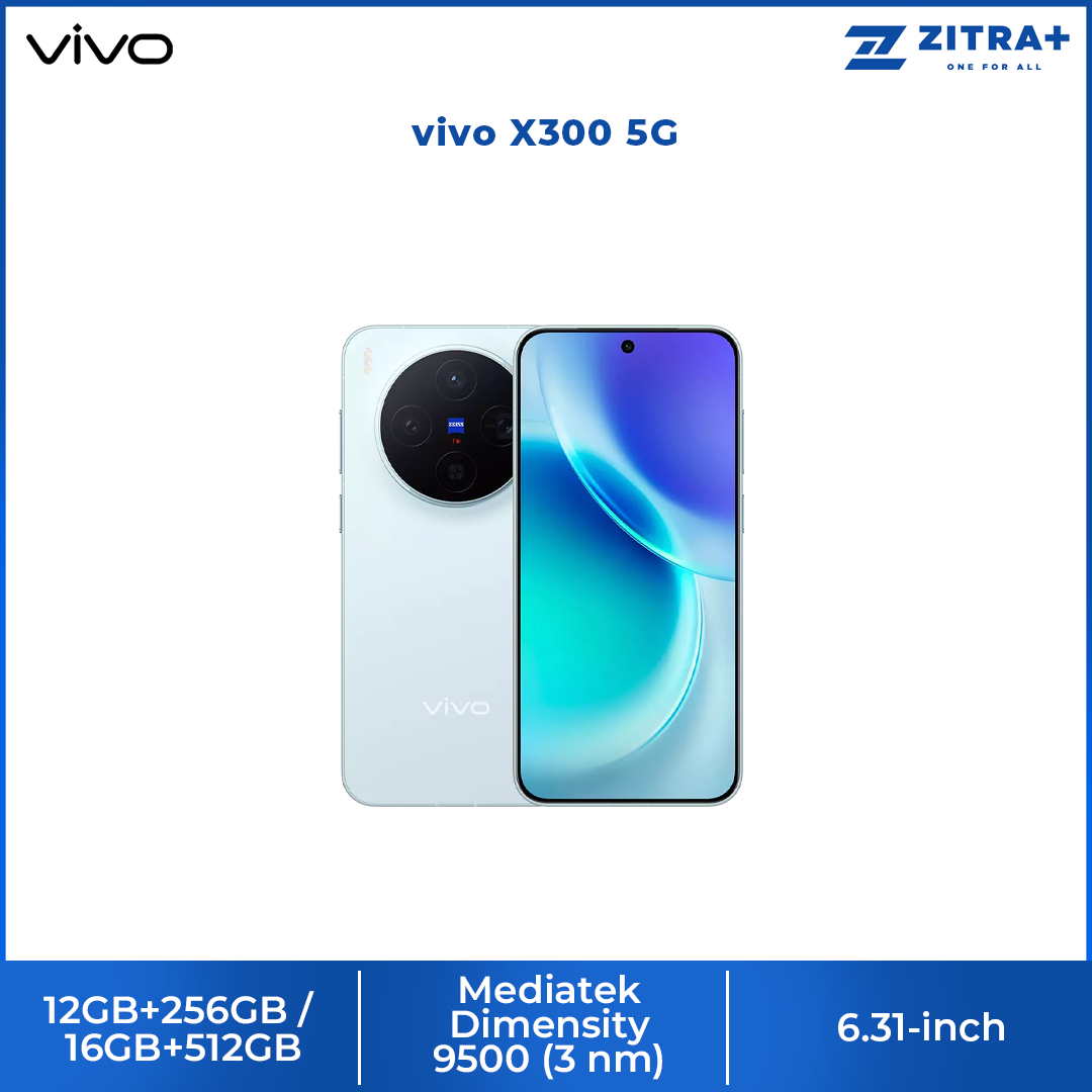 vivo X300 5G 12GB+256GB / 16GB+512GB | 6.31-inch | 200MP Rear Camera | Mediatek Dimensity 9500 (3 nm) | Dual SIM | Li-Po 6040 mAh
