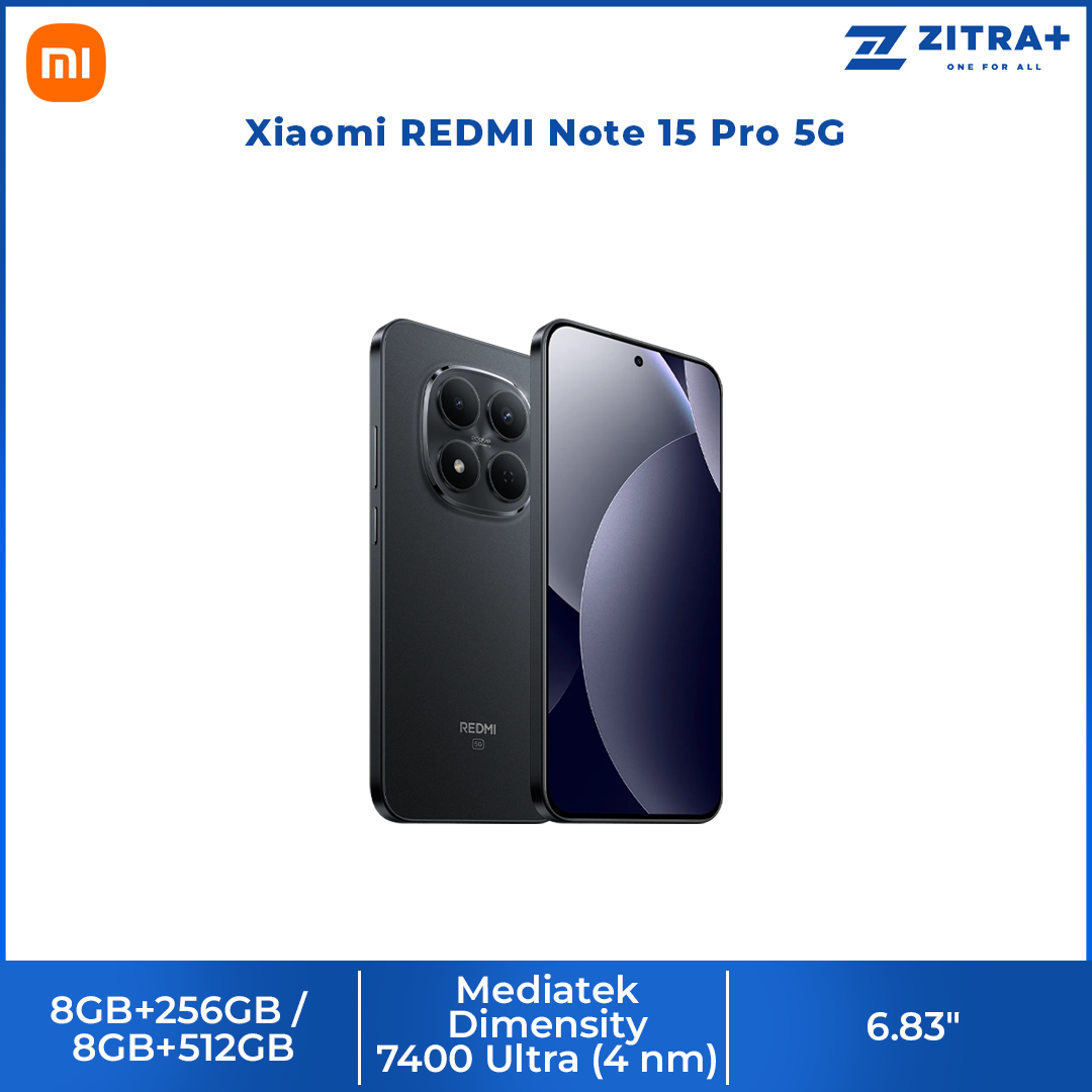 Xiaomi REDMI Note 15 Pro 5G 8GB+256GB/8GB+512GB | 6.83", AMOLED | 200MP Rear Camera | Mediatek Dimensity 7400 Ultra (4 nm) | Android 15, HyperOS 2 | Li-Po 6580mAh