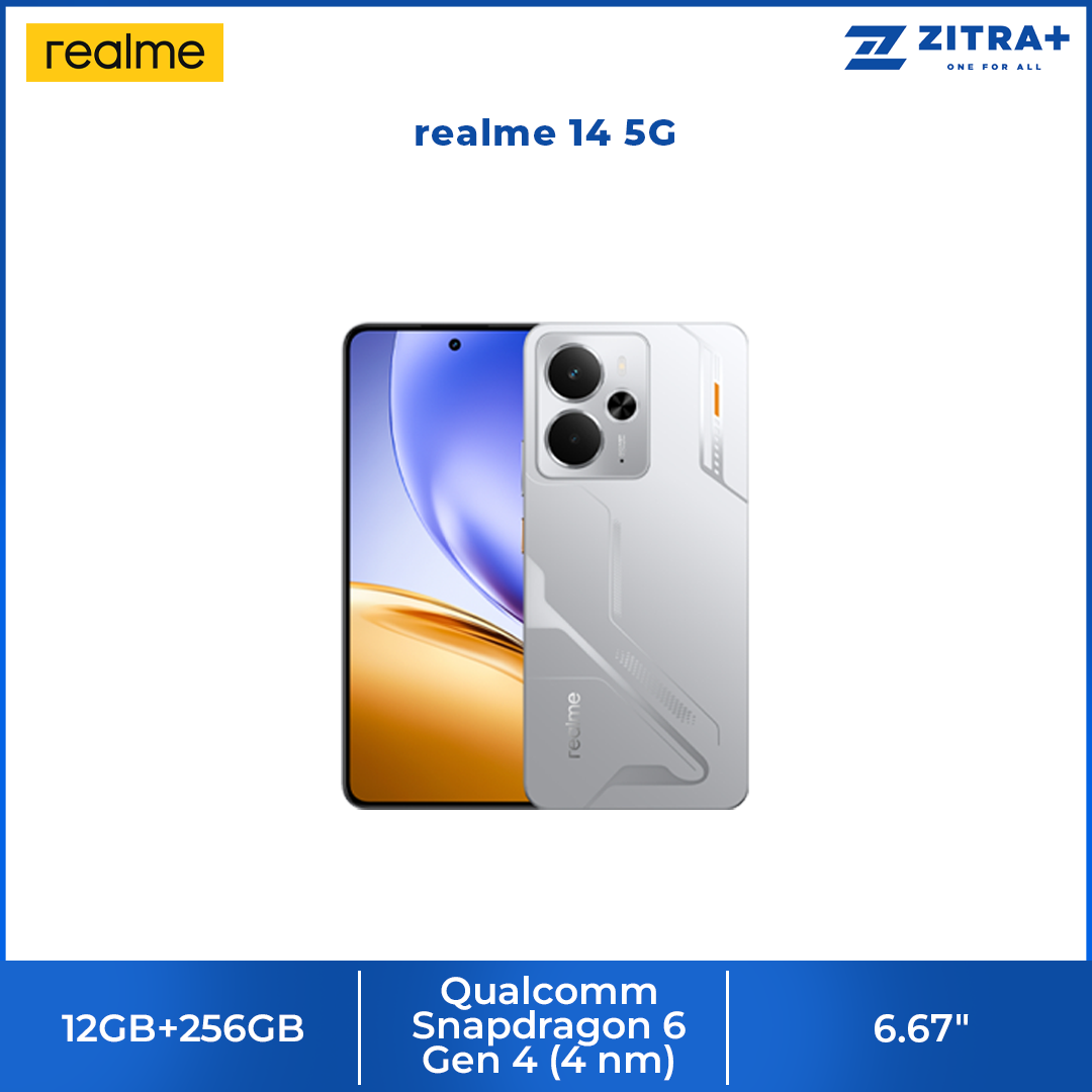realme 14 5G 12GB+256GB | 6.67 inch | 50MP | Qualcomm Snapdragon 6 Gen 4 (4 nm) | 6000mAh, 45W Fast Charge