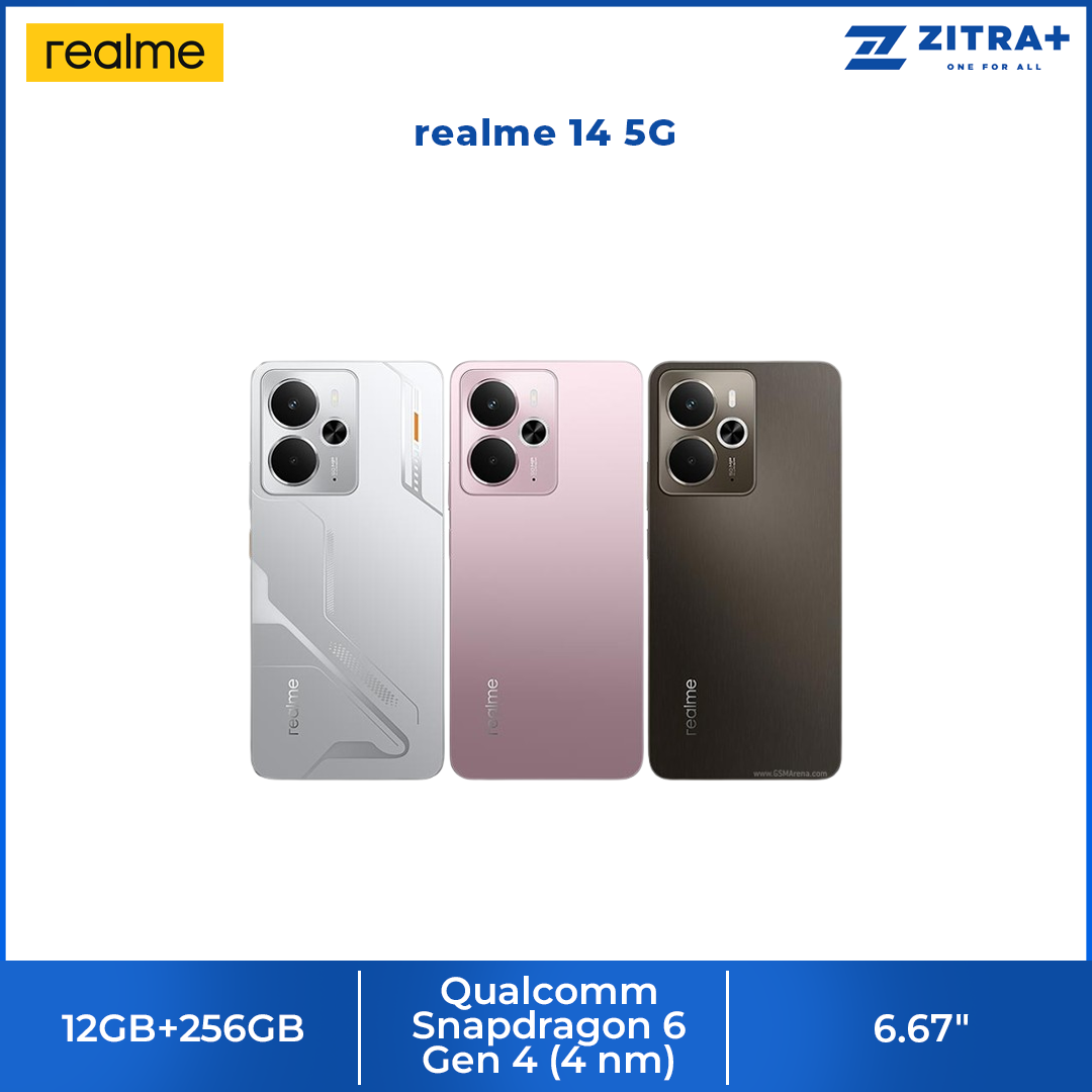 realme 14 5G 12GB+256GB | 6.67 inch | 50MP | Qualcomm Snapdragon 6 Gen 4 (4 nm) | 6000mAh, 45W Fast Charge