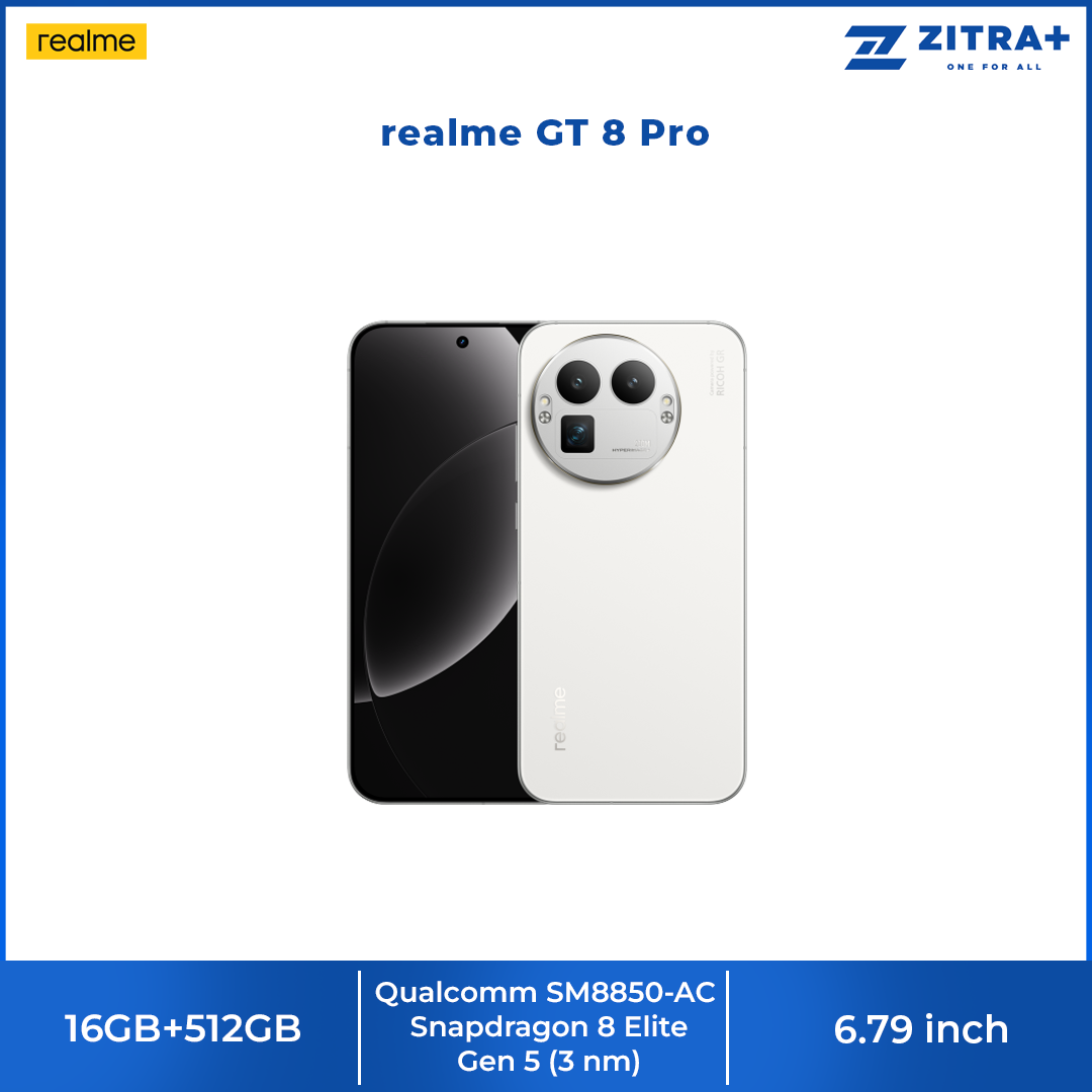 realme GT 8 Pro 16GB+512GB | 6.79 inches, AMOLED | 50MP Rear Camera | Qualcomm SM8850-AC Snapdragon 8 Elite Gen 5 (3 nm) | Li-Po 7000mAh