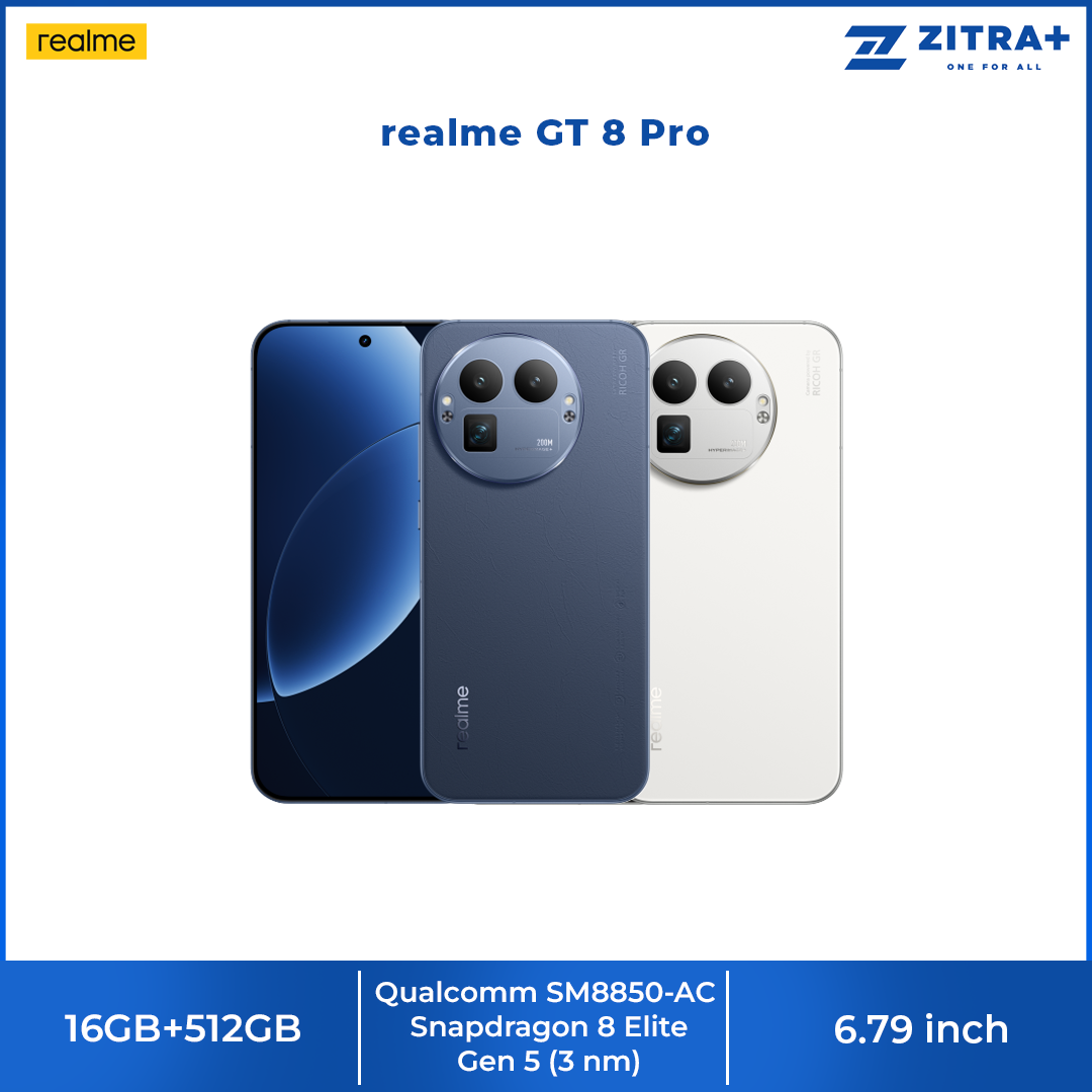 realme GT 8 Pro 16GB+512GB | 6.79 inches, AMOLED | 50MP Rear Camera | Qualcomm SM8850-AC Snapdragon 8 Elite Gen 5 (3 nm) | Li-Po 7000mAh