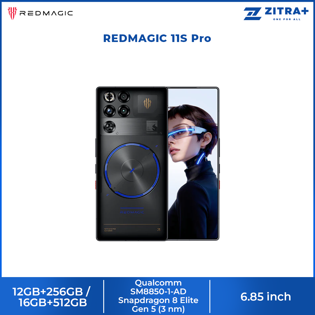 REDMAGIC 11S Pro 12GB+256GB / 16GB+512GB |Snapdragon 8 Elite Gen 5 | Reinforced AquaCore Cooling | 7,500mAh large battery, 80W wired & wireless charging 