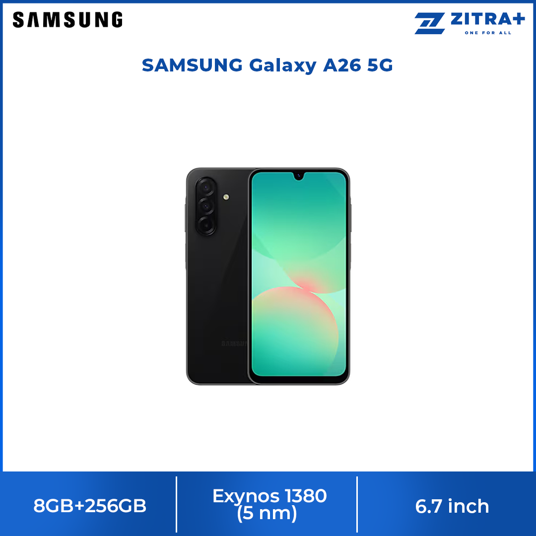 SAMSUNG Galaxy A26 5G 8GB+256GB | Exynos 1380 (5 nm) | 6.7 inches, Super AMOLED | 50MP Main Camera | Li-Po 5000 mAh