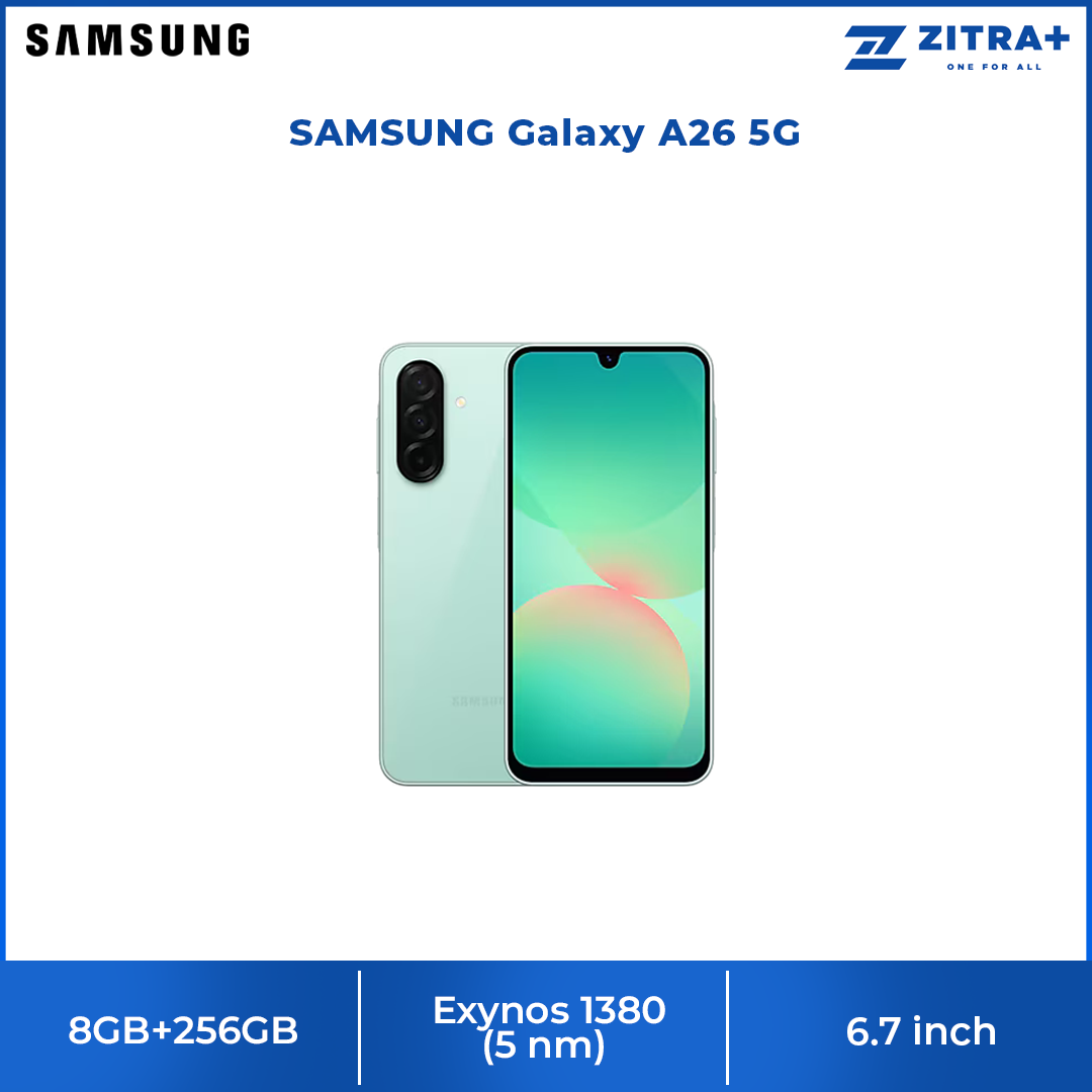 SAMSUNG Galaxy A26 5G 8GB+256GB | Exynos 1380 (5 nm) | 6.7 inches, Super AMOLED | 50MP Main Camera | Li-Po 5000 mAh