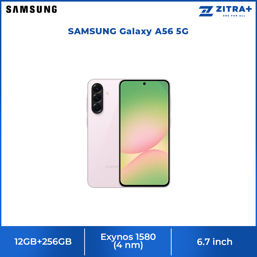SAMSUNG Galaxy A56 5G 12GB+256GB | Exynos 1580 (4 nm) | 6.7 inches, Super AMOLED | 50MP Main Camera | Li-Po 5000 mAh