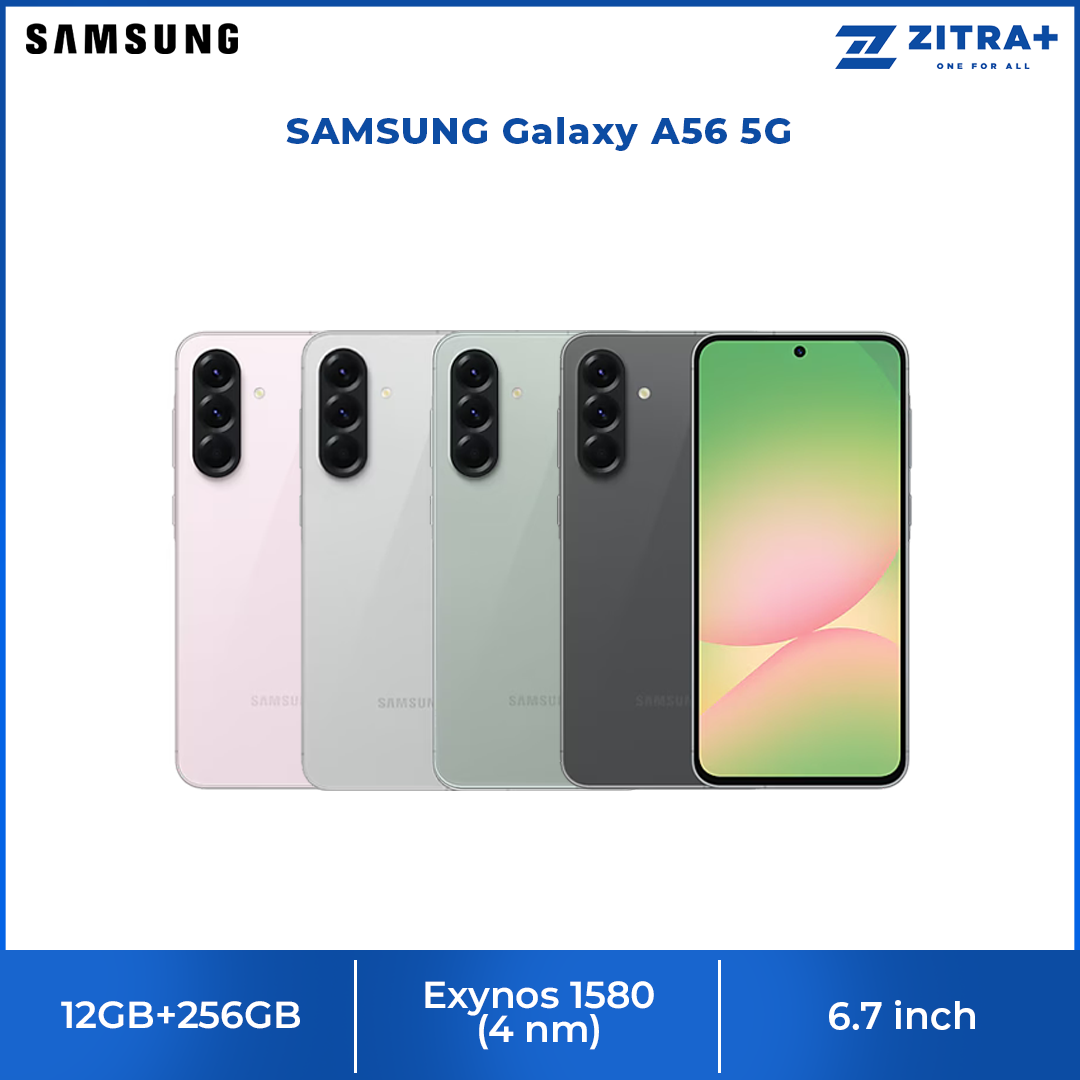 SAMSUNG Galaxy A56 5G 12GB+256GB | Exynos 1580 (4 nm) | 6.7 inches, Super AMOLED | 50MP Main Camera | Li-Po 5000 mAh