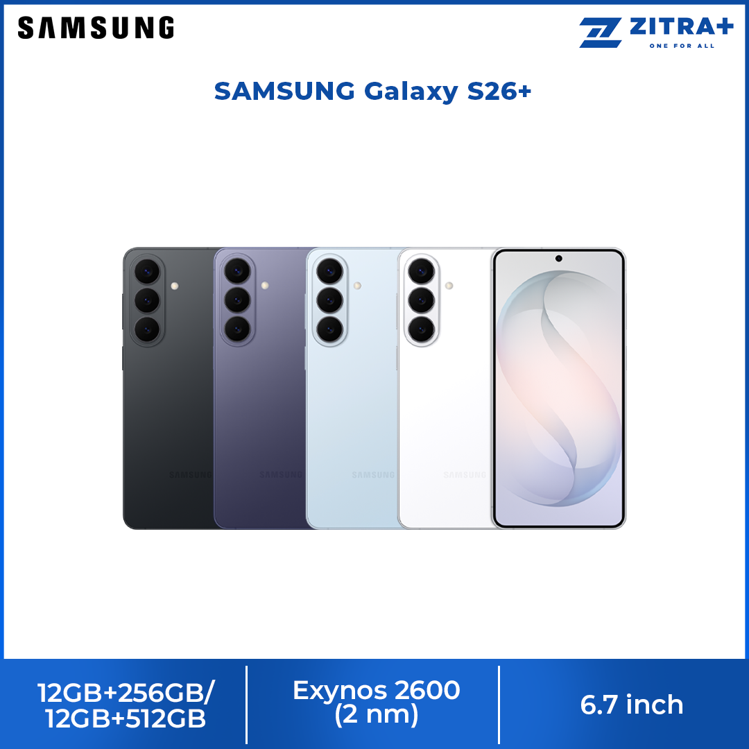 SAMSUNG Galaxy S26+ 12GB+256GB/12GB+512GB | 6.7 inches, Dynamic LTPO AMOLED 2X | 50MP Rear Camera | Exynos 2600 (2 nm) | Dual SIM | Li-Ion 4900 mAh, 45W wired