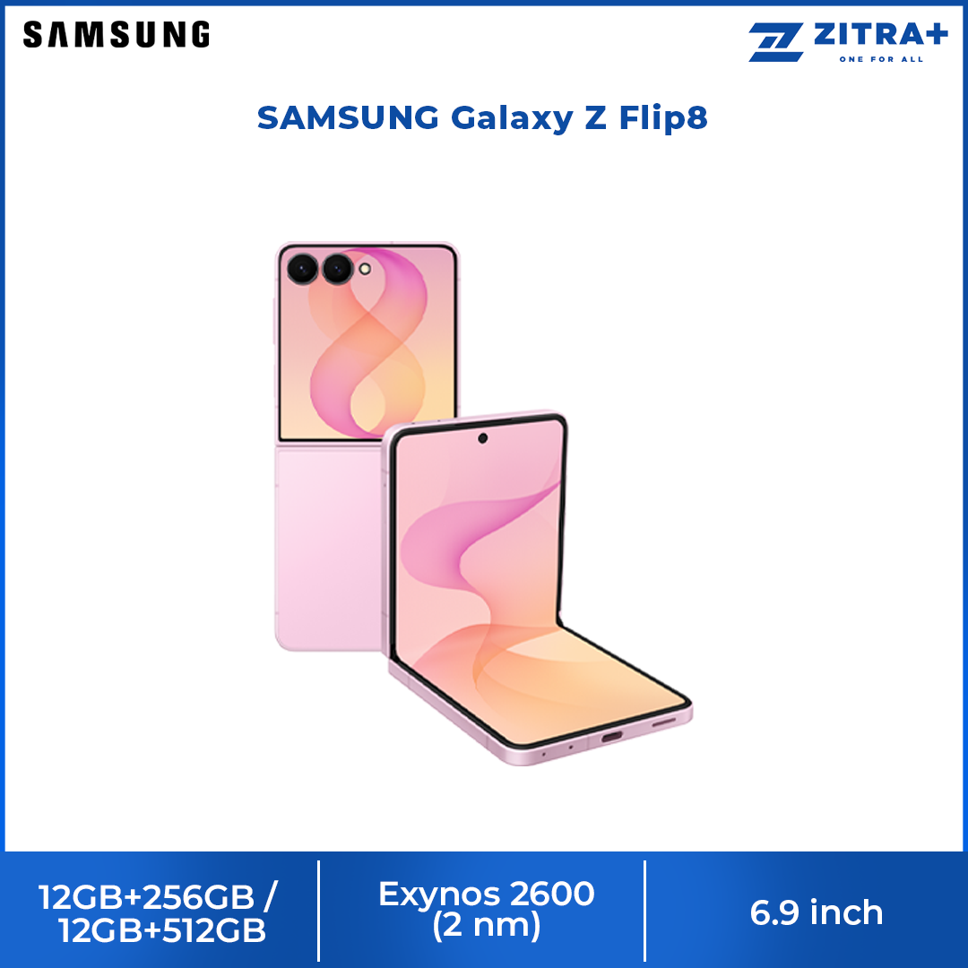 SAMSUNG Galaxy Z Flip8 12GB+256GB / 12GB+512GB | 6.9 inch, Foldable Dynamic | 50MP Rear Camera | Exynos 2600 (2 nm) | Android 17, One UI 9 | Li-Po 4300mAh, 25W Fast Charge