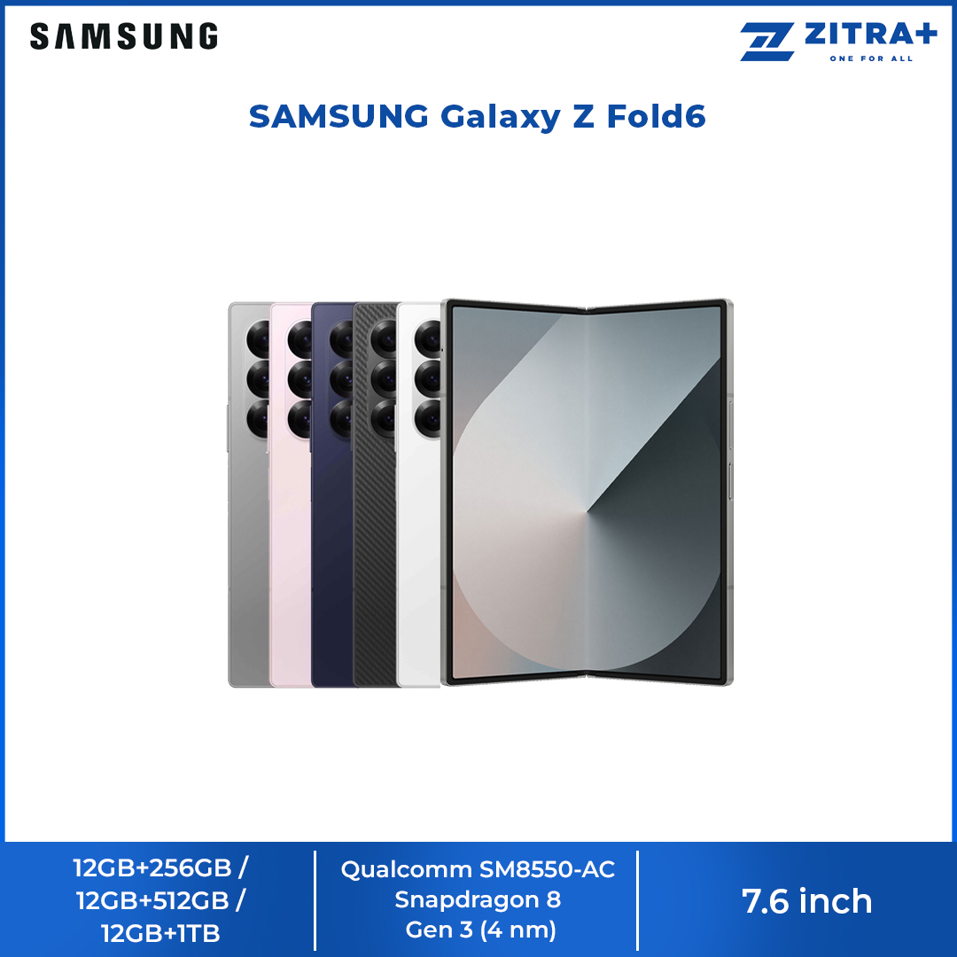 SAMSUNG Galaxy Z Fold6 | Qualcomm SM8550-AC Snapdragon 8 Gen 3 (4 nm) | Nano-SIM and eSIM | 5G