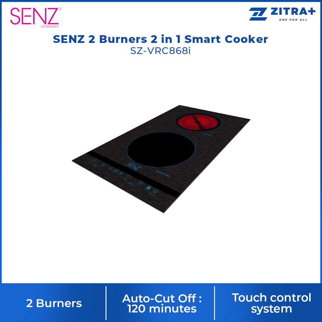 SENZ 2 Burners 2 in 1 Smart Cooker | SZ-VRC868i | Matte-finished surface | Easy-to-clean | Heat resistance