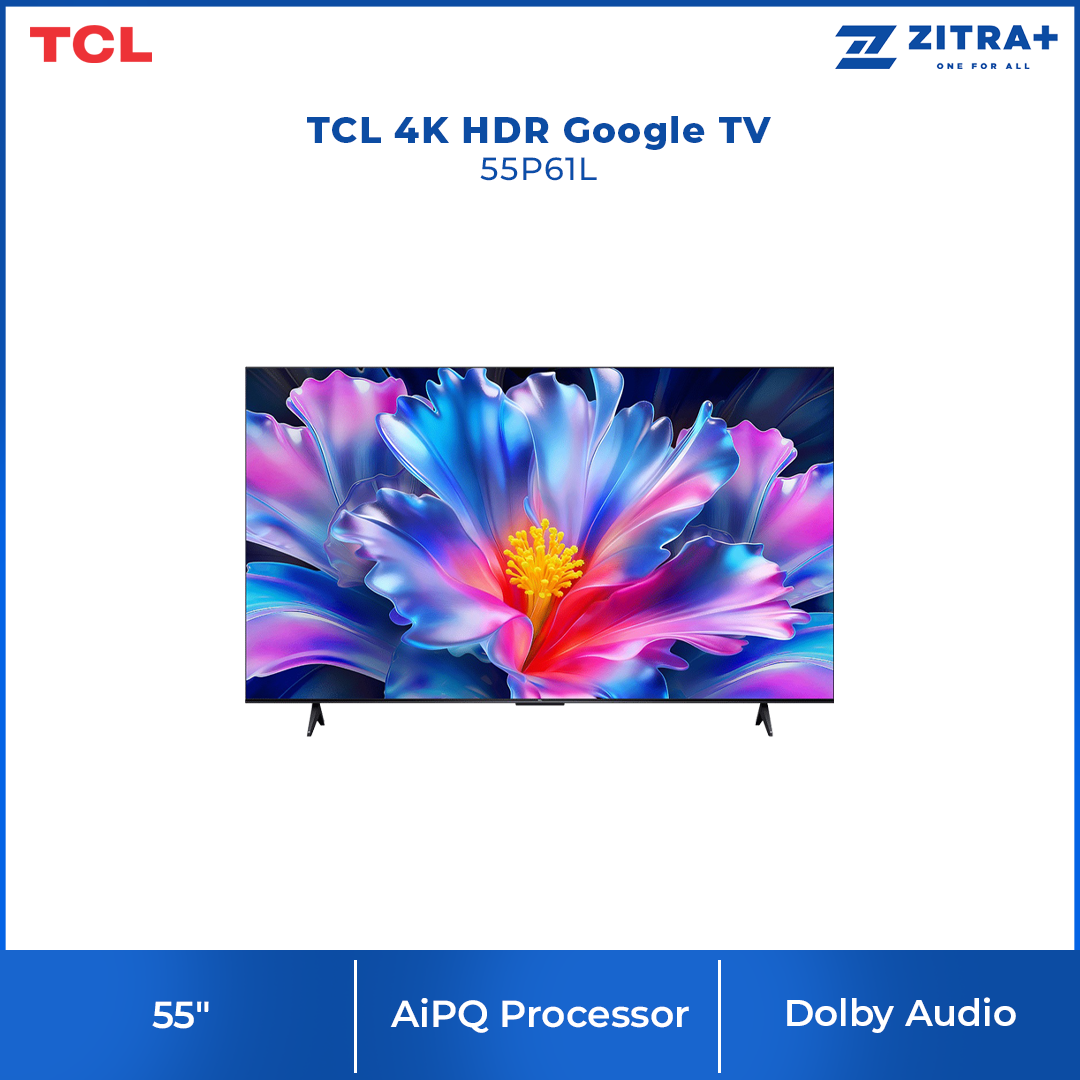 [2026 New Model] TCL 55"/65"/75" 4K HDR Google TV | P61K Series / 55P61L [2026] | Dolby Audio | AiPQ Processor | MEMC | HVA Panel