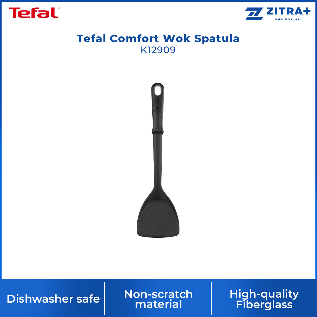 Tefal Comfort Wok Spatula K12909 | Dishwasher safe | Non-scratch material | Engineered with high-quality fiberglass reinforced polyamide | Enhanced ergonomic design