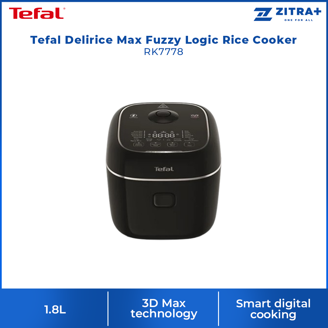 Tefal 1.8L Delirice Max Fuzzy Logic Rice Cooker RK7778 | 3D Max technology | Exclusive spherical pot | Up to 10% energy savings | Smart digital cooking
