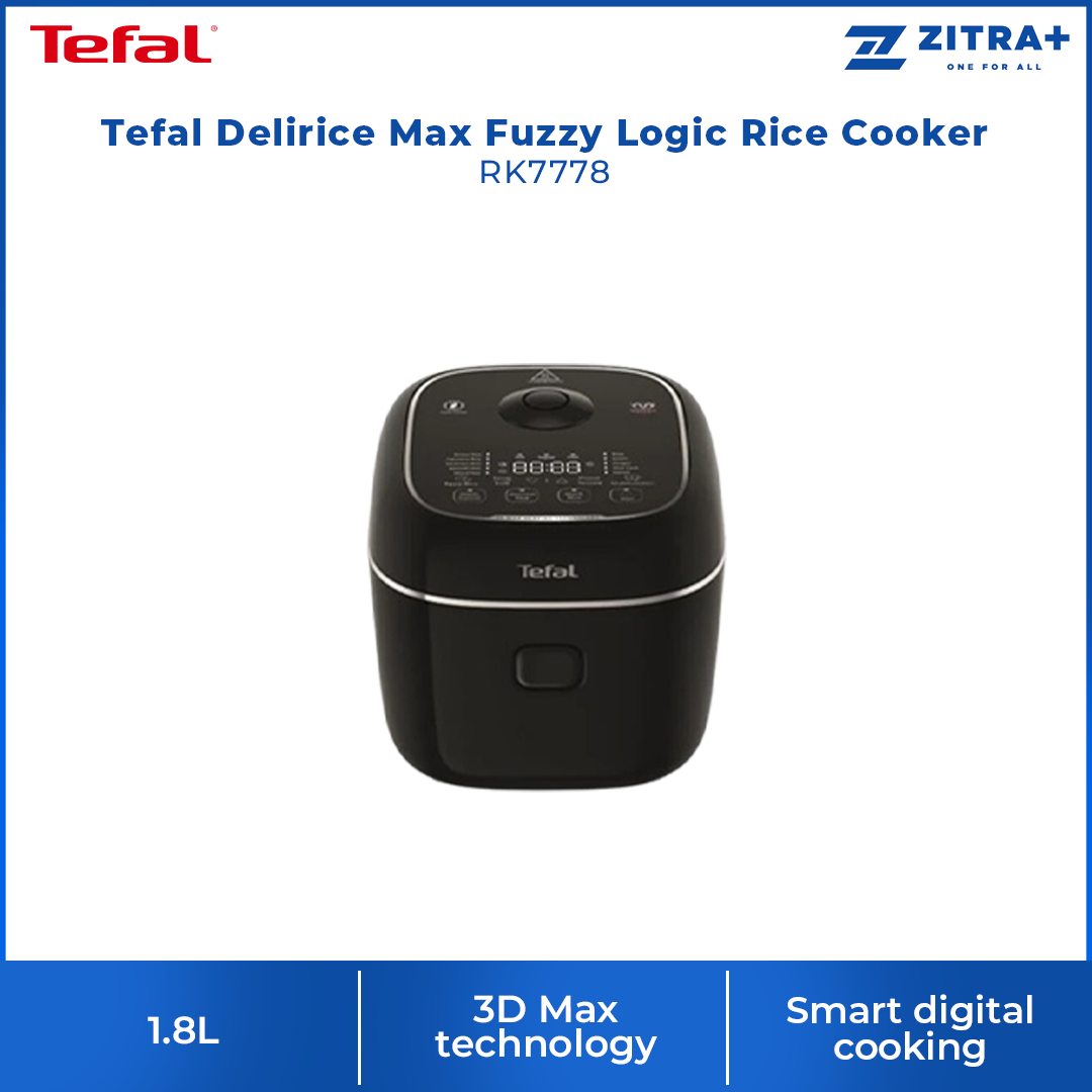 Tefal 1.8L Delirice Max Fuzzy Logic Rice Cooker RK7711 / RK7778 | 3D Max technology | Exclusive spherical pot | Up to 10% energy savings |  Smart digital cooking