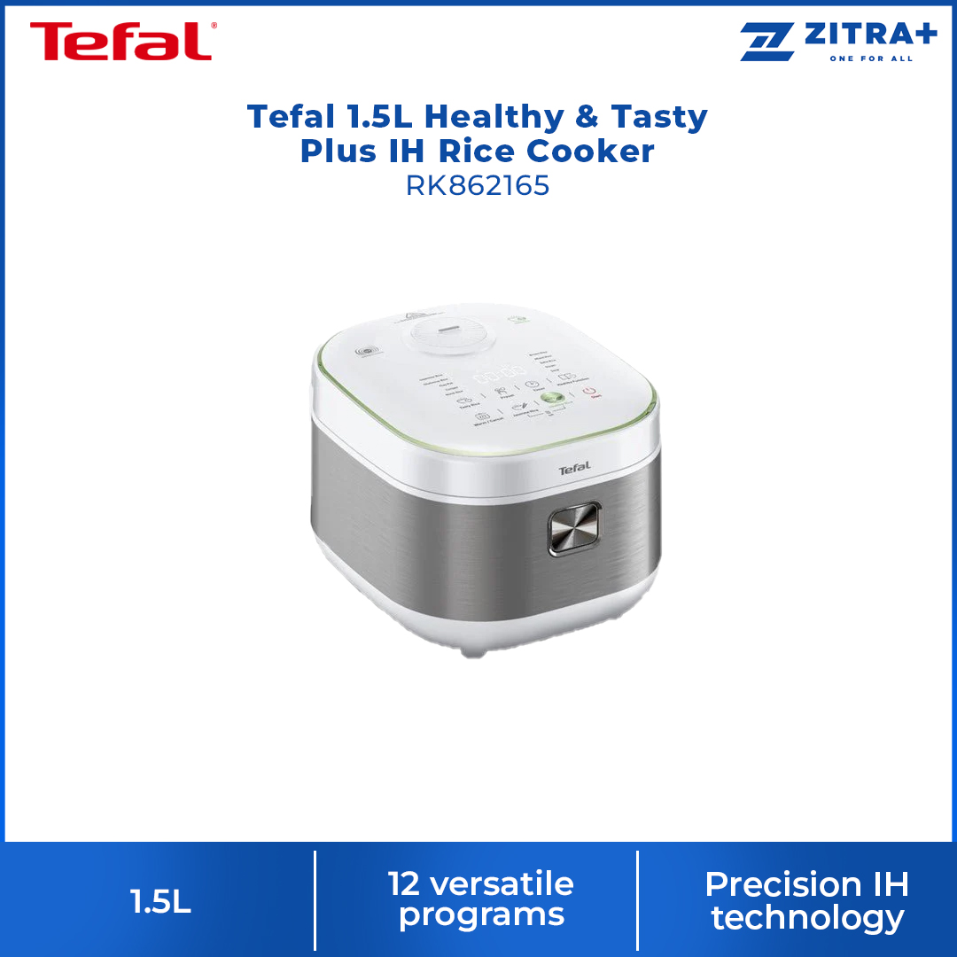 Tefal 1.5L Healthy & Tasty Plus IH Rice Cooker RK862165 | 12 Versatile Programs | Precision IH Technology